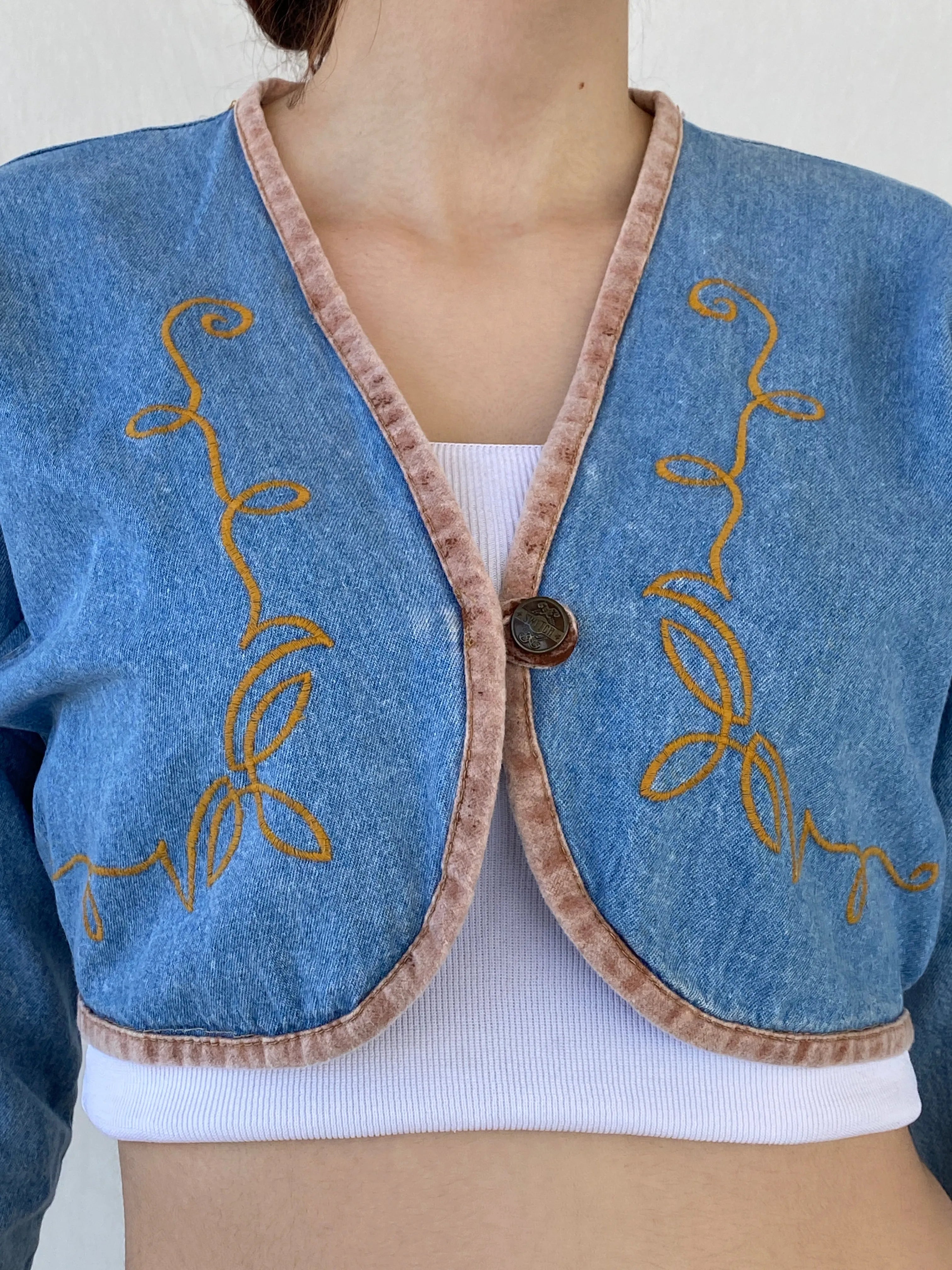 Vintage 90s Switch U.S.A Cropped Denim Jacket - S - Balagan Vintage Denim Jacket Ayah, Coats&Jackets, denim, denim jacket, denim top, Women's Denim Jackets