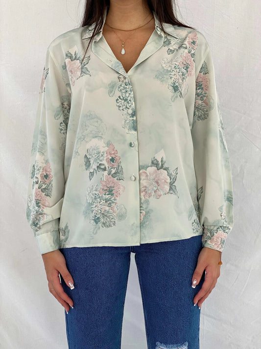 Vintage 90s UN JOUR AILLEURS Floral Shirt - Balagan Vintage Full Sleeve Shirt 00s, 90s, Deals, full sleeve shirt, Rama