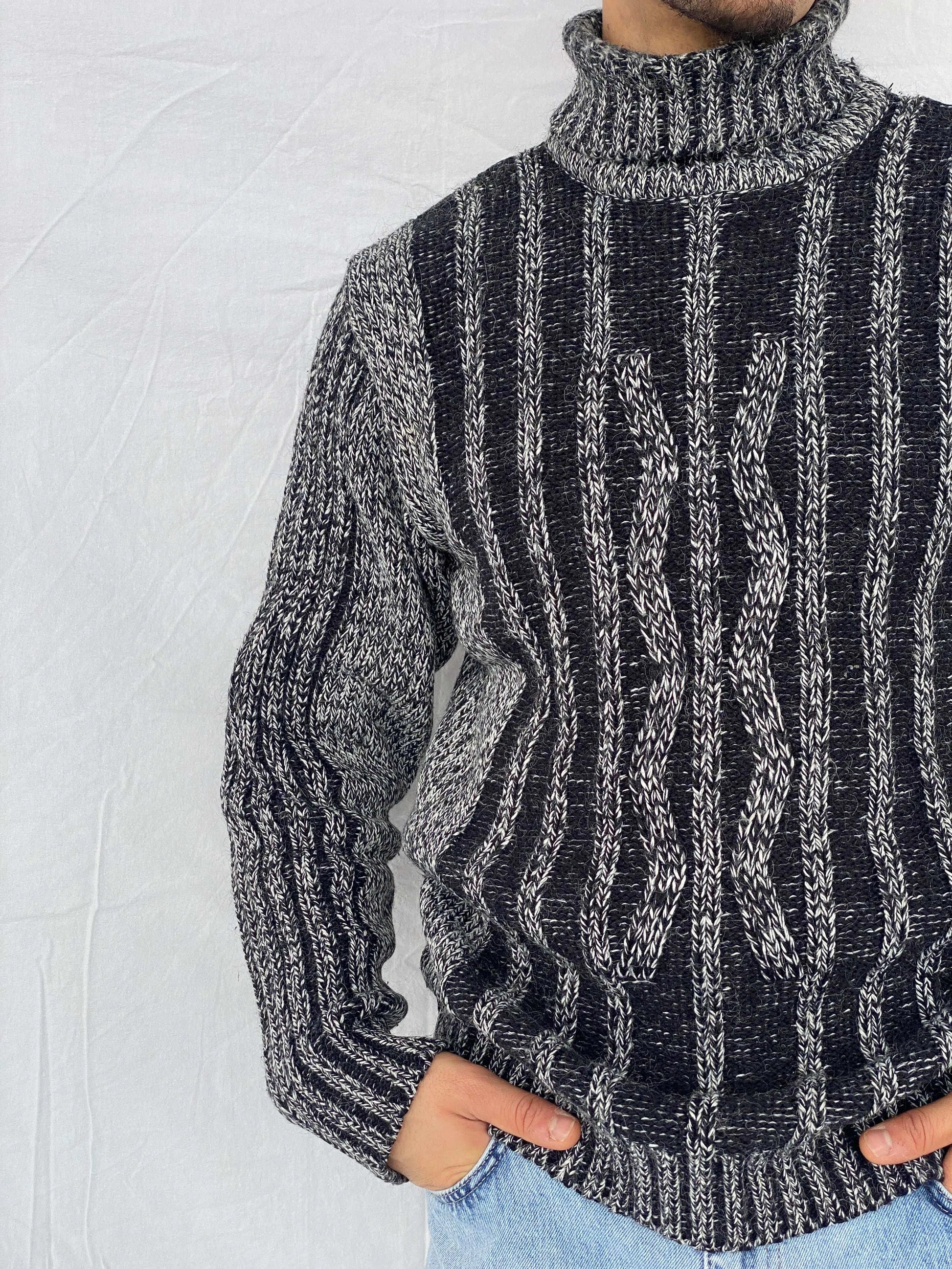 Vintage Almone Fore High Neck Gray Sweater - M - Balagan Vintage Sweater 80s, 90s, Abdullah, knitted sweater, winter