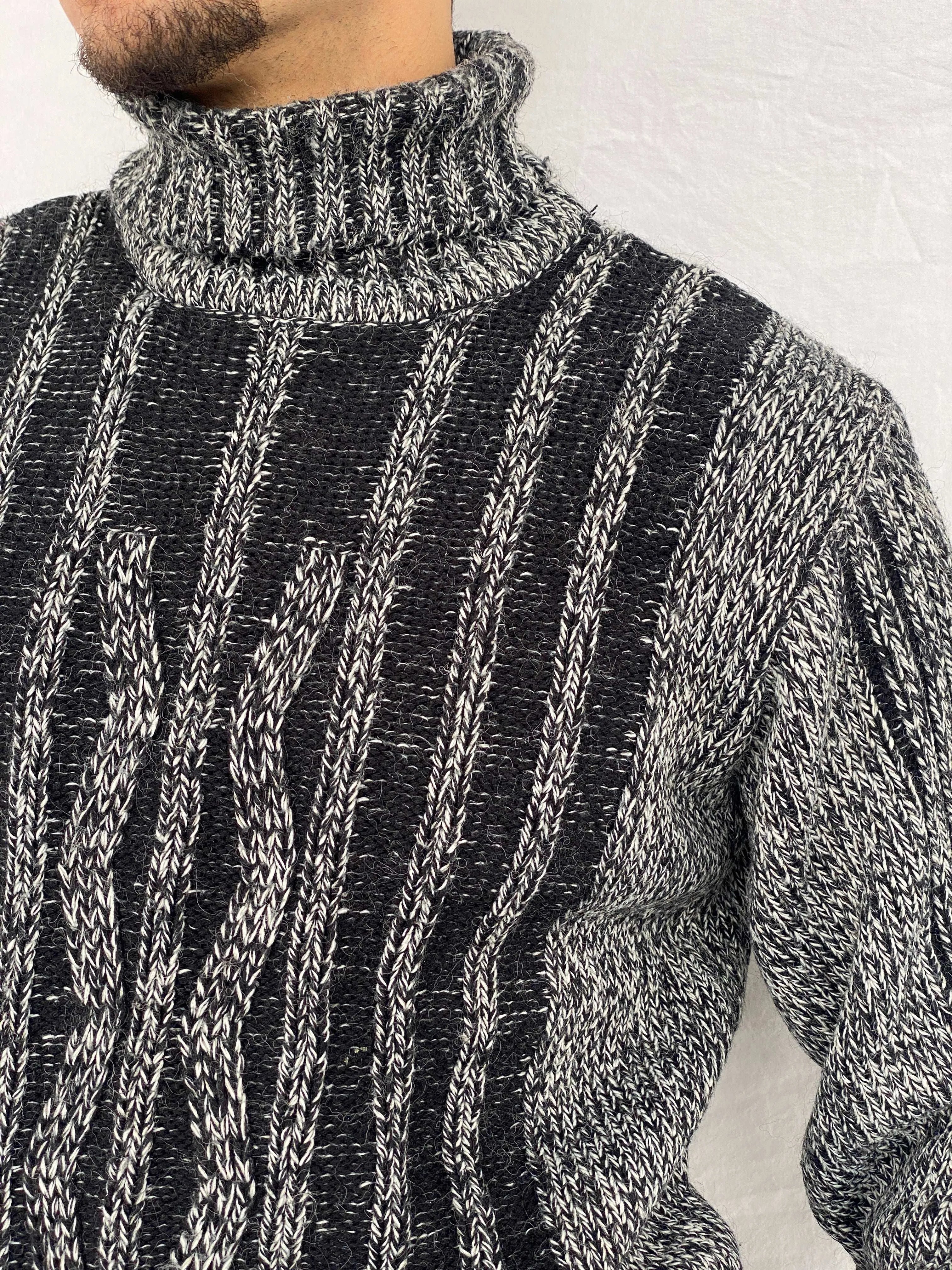Vintage Almone Fore High Neck Gray Sweater - M - Balagan Vintage Sweater 80s, 90s, Abdullah, knitted sweater, winter