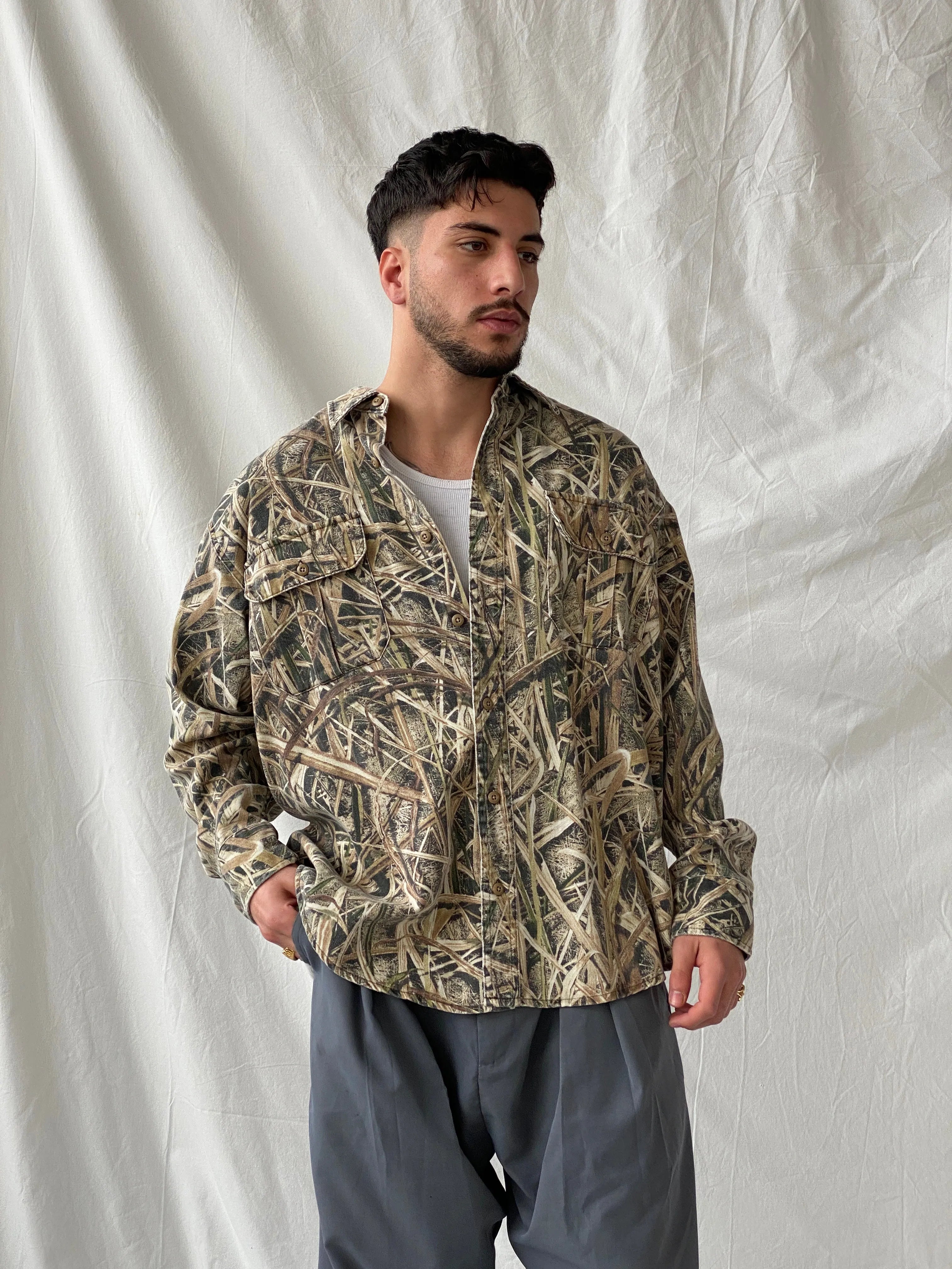Vintage Cabela’s Men’s Camo Long Sleeve Button Down Camouflage Hunting Shirt - XL - Balagan Vintage Full sleeve Shirt 90s, full sleeve shirt, Hamza, mens shirt, printed shirt, winter