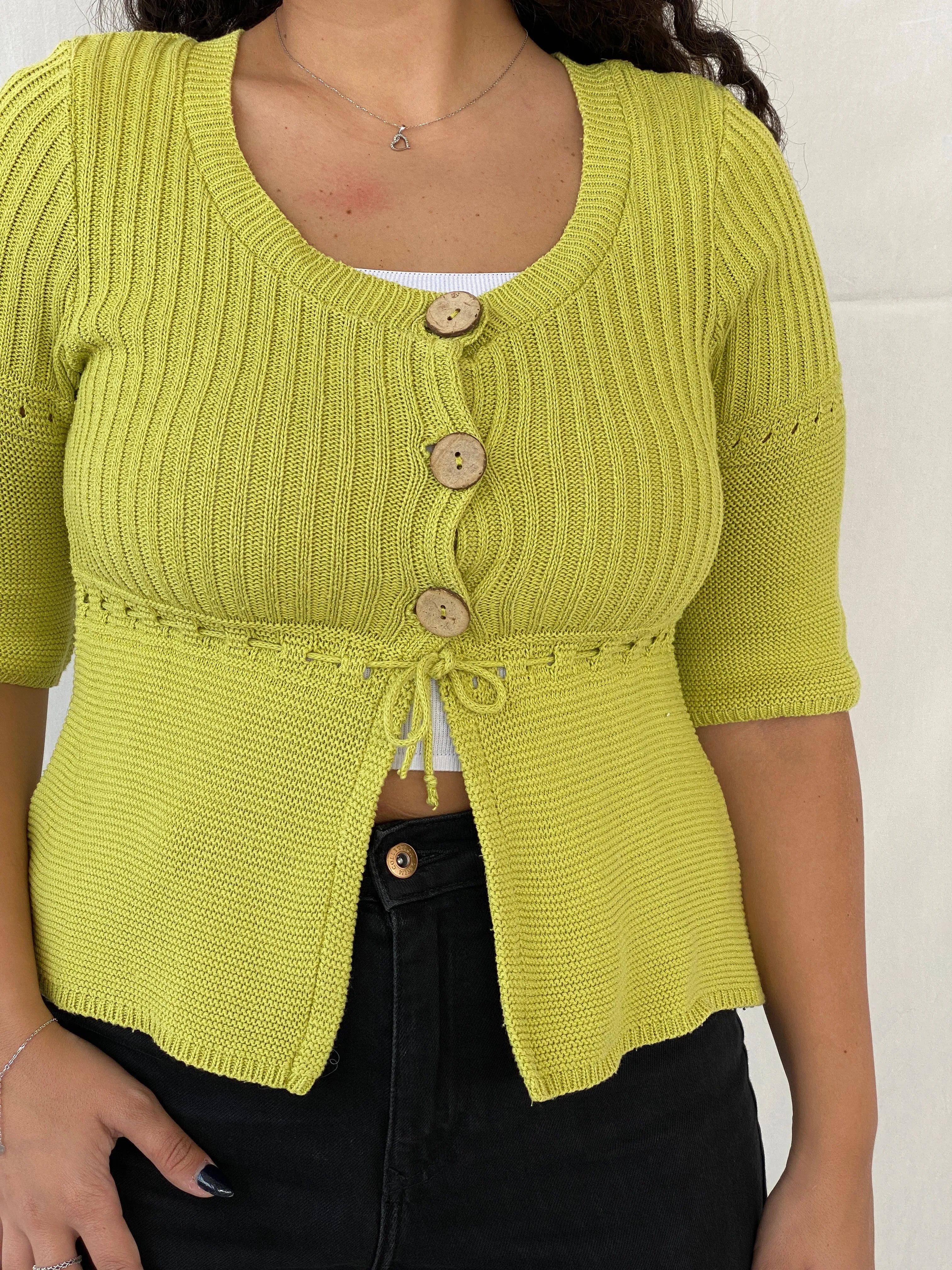 Vintage Cache Cache Green Knitted Cardigan - L - Balagan Vintage Cardigan 00s, 90s, cardigan, Dina, knit, knitted, knitted cardigan