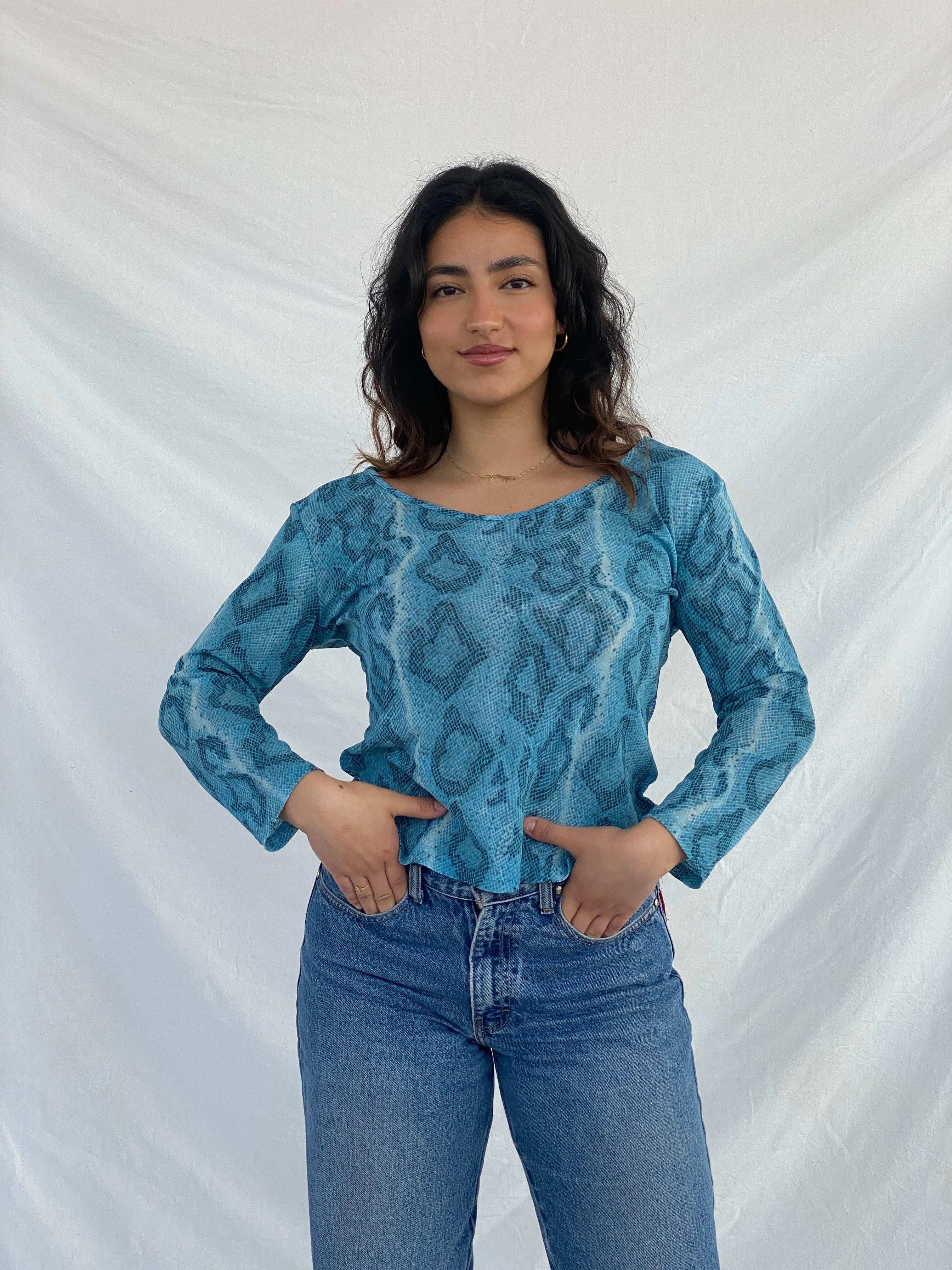 Vintage Cafe Pacific Full Sleeve Top - Size L - Balagan Vintage Mesh Top 00s, 90s, Lana, mesh top, summer