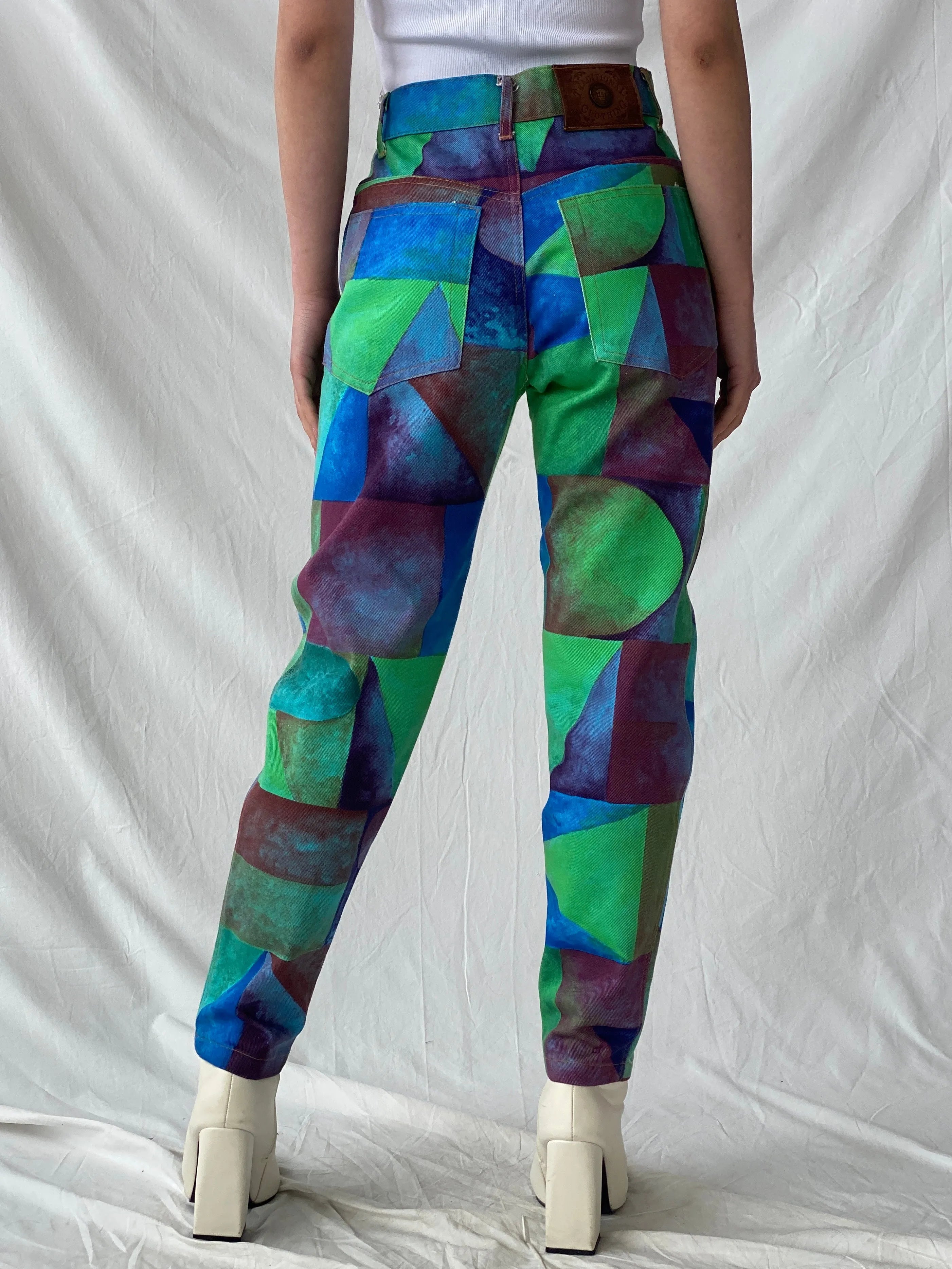 Vintage Capricci Abstract Multicolored Women's Jeans - 34EUR - Balagan Vintage Jeans 90s, Christine, denim, high waisted jeans, jeans, vintage jeans, winter, women jeans