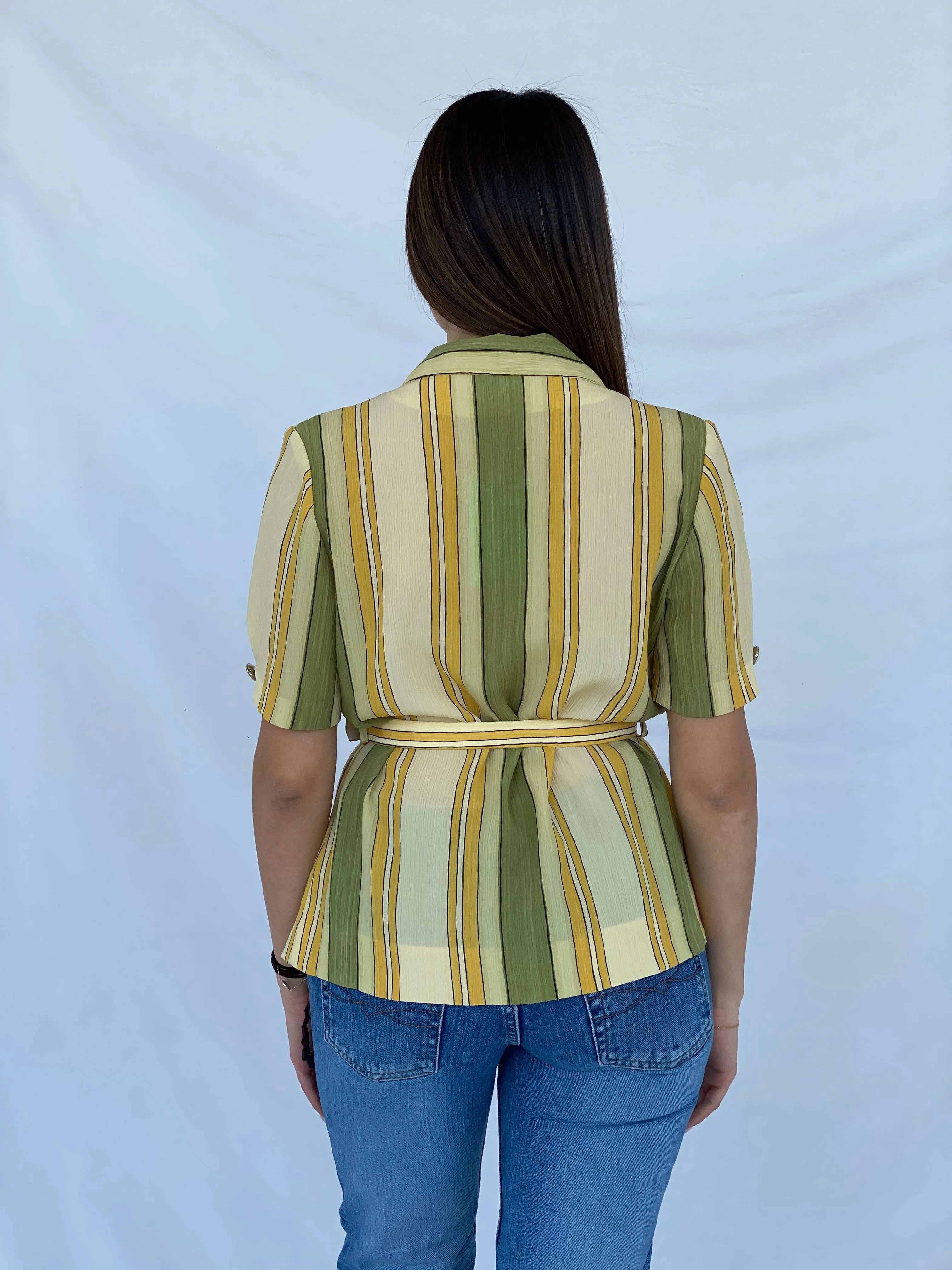 Vintage Christian Michel Striped Shirt - Size M - Balagan Vintage Half Sleeve Shirt 90s, half sleeve shirt, Juana, summer