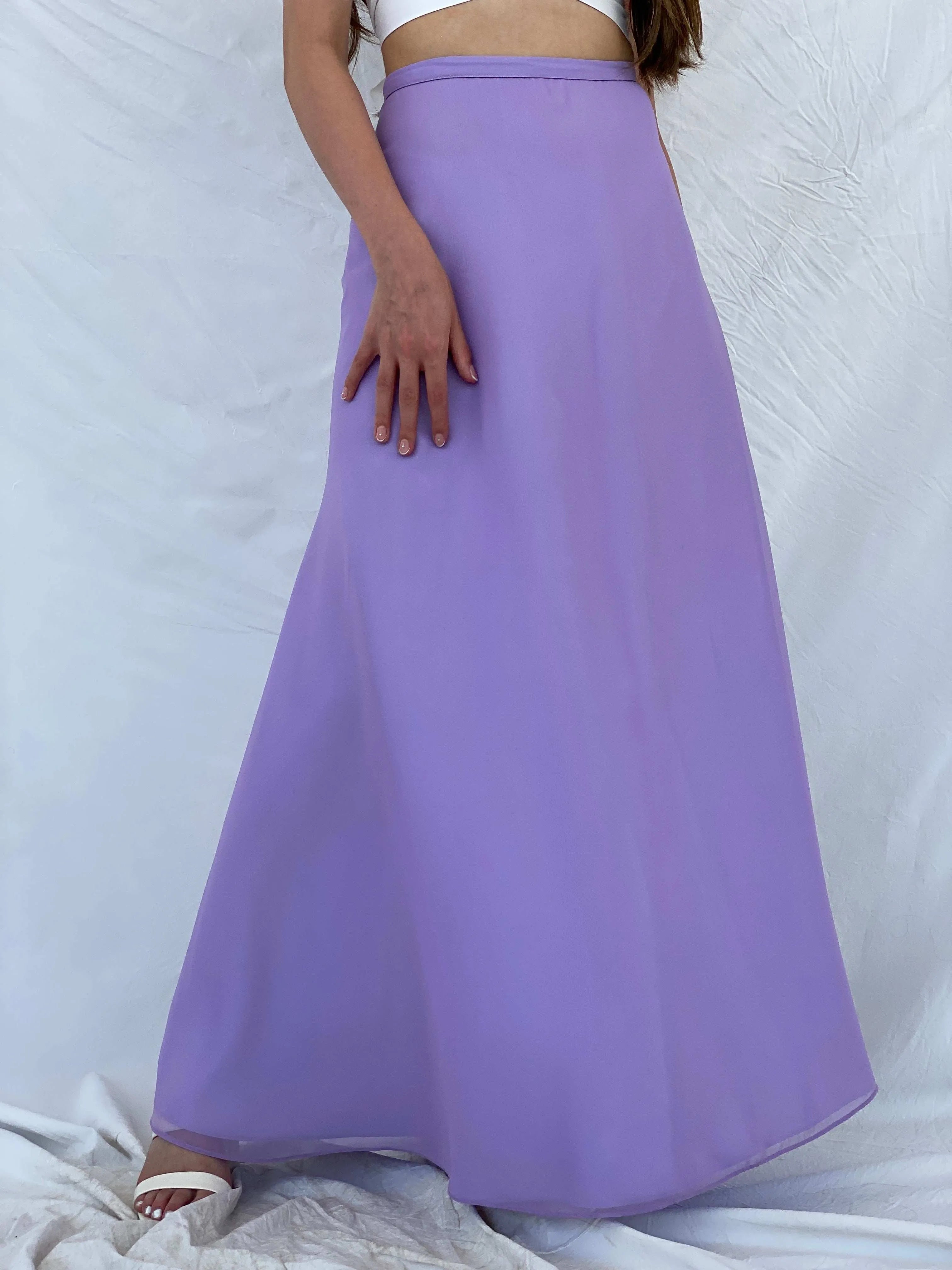 Vintage Cmor Abiye Lilac Maxi Skirt - S - Balagan Vintage Maxi Skirt 90s, Deals, maxi skirt, Mira