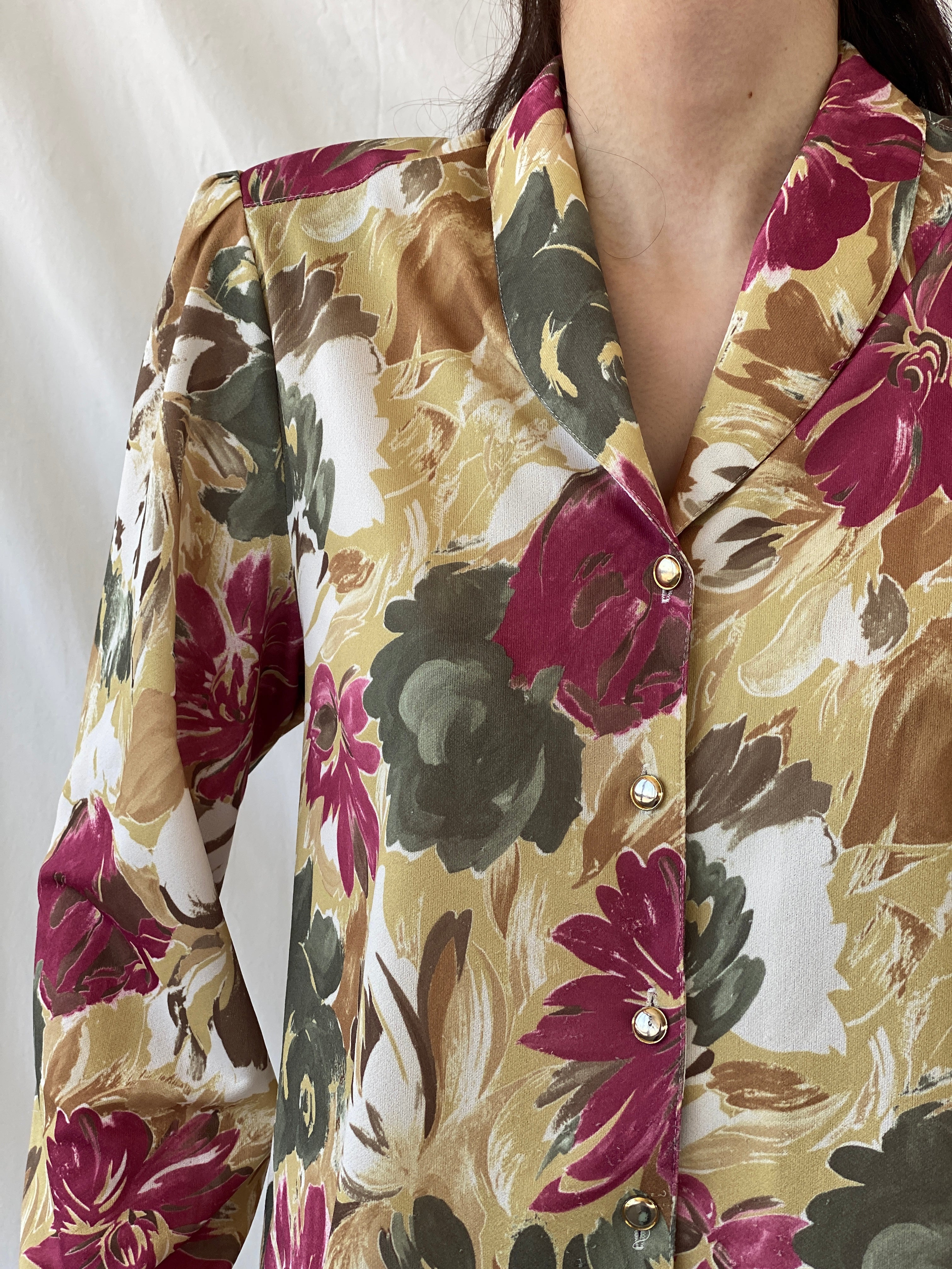 Vintage Colorful Floral Full Sleeve Button Up Office Shirt - L - Balagan Vintage Full Sleeve Shirt 00s, Ayah, floral, full sleeve shirt, NEW IN, summer