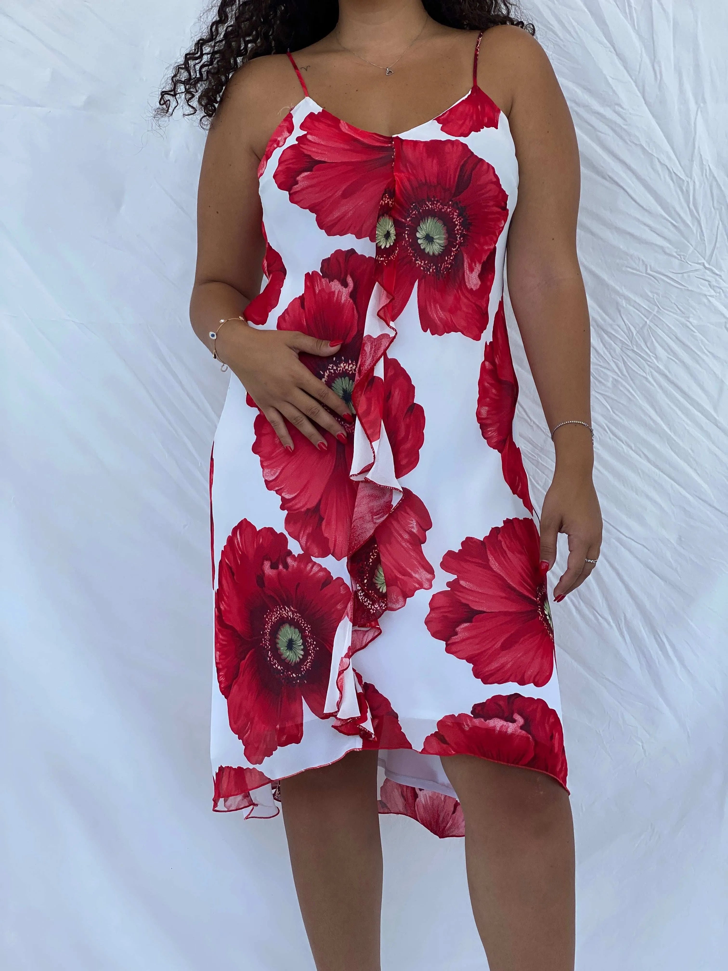 Vintage CORTEFIEL Floral Midi Dress - Size L/XL - Balagan Vintage Midi Dress 00s, 90s, Dina, floral dress, midi dress