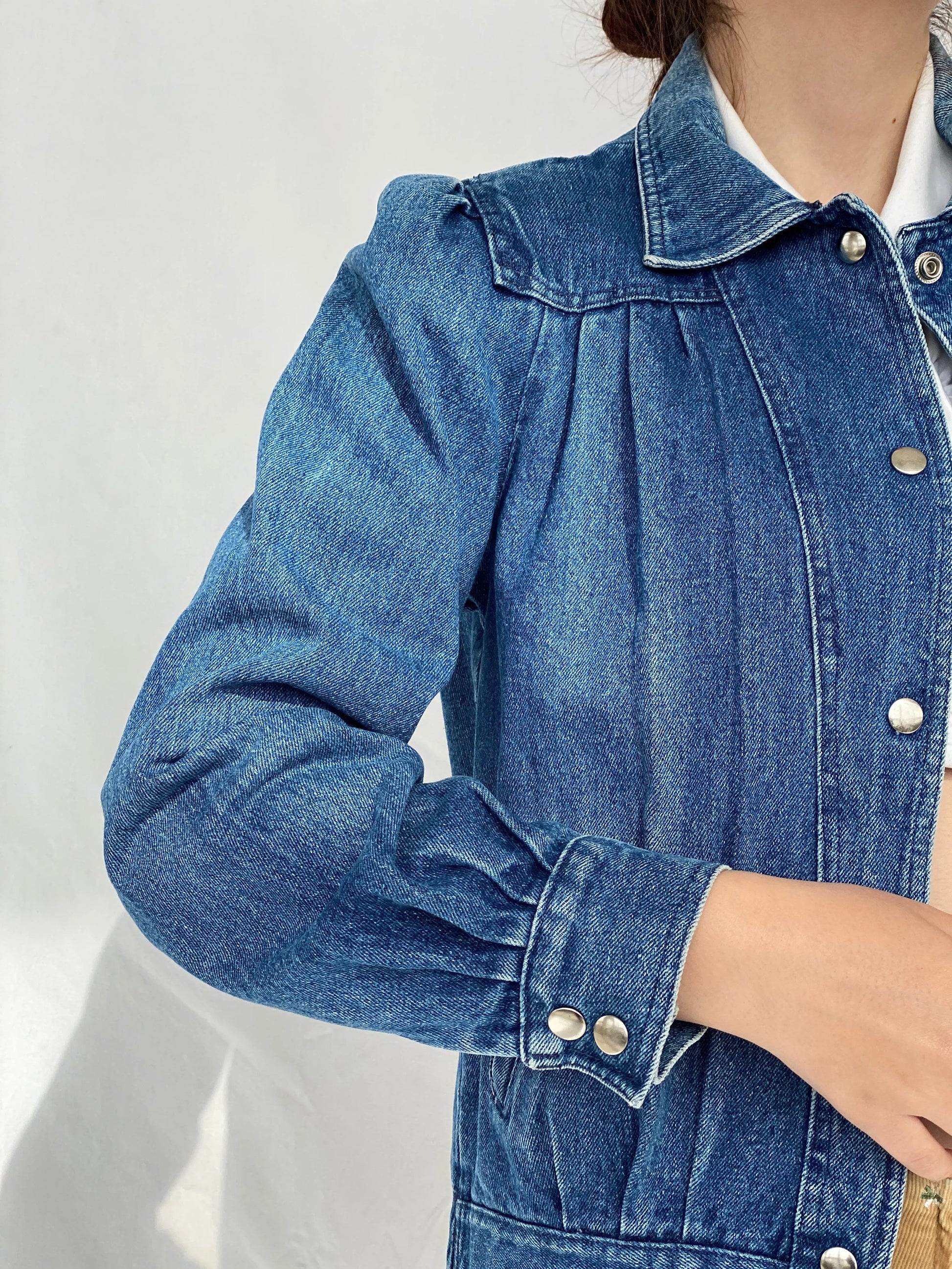 Vintage Denim Bomber Jacket - M - Balagan Vintage Denim Jacket 00s, Ayah, Coats&Jackets, denim, denim jacket, Women's Denim Jackets