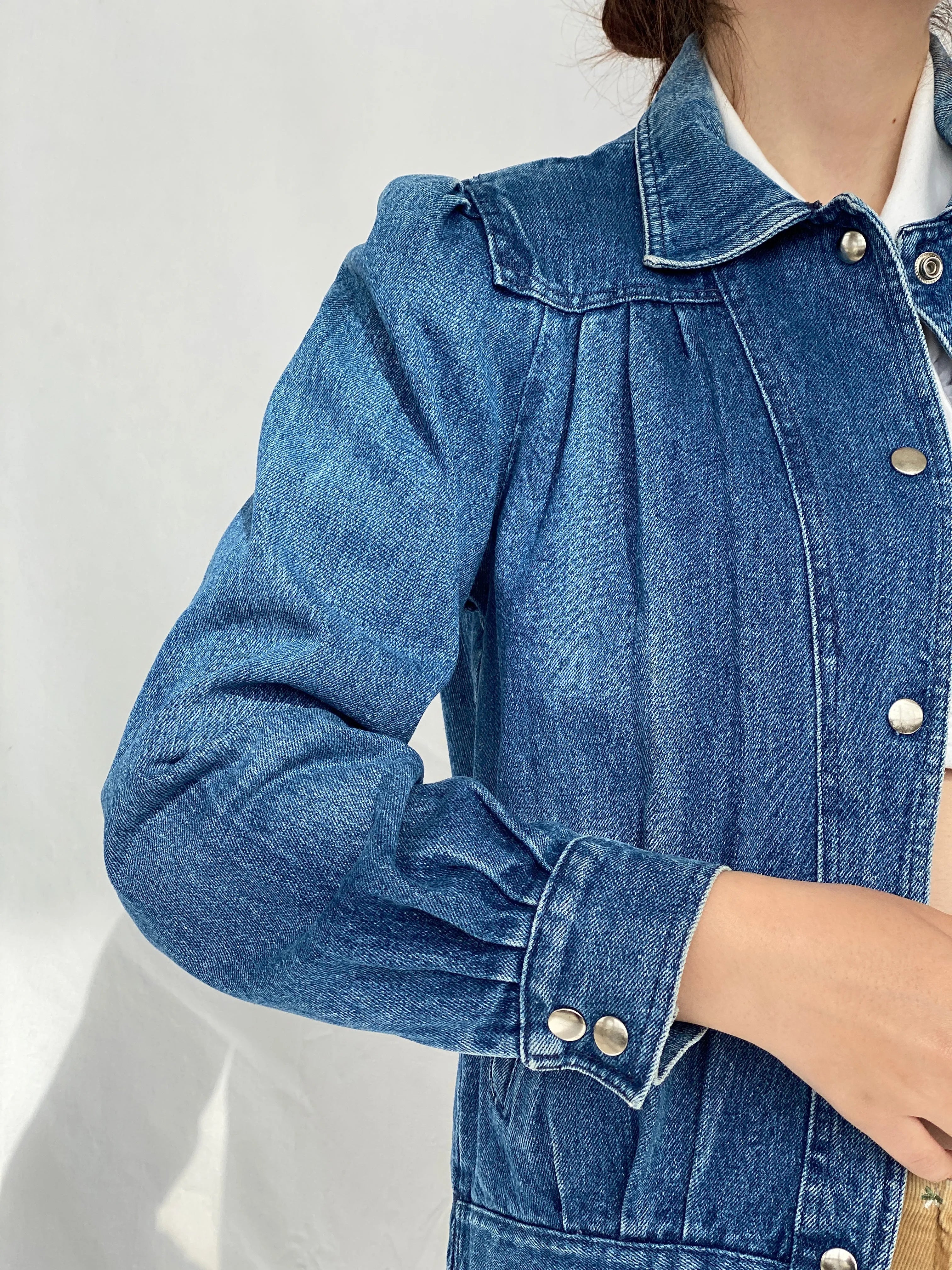 Vintage Denim Bomber Jacket - M - Balagan Vintage Denim Jacket 00s, Ayah, Coats&Jackets, denim, denim jacket, Women's Denim Jackets