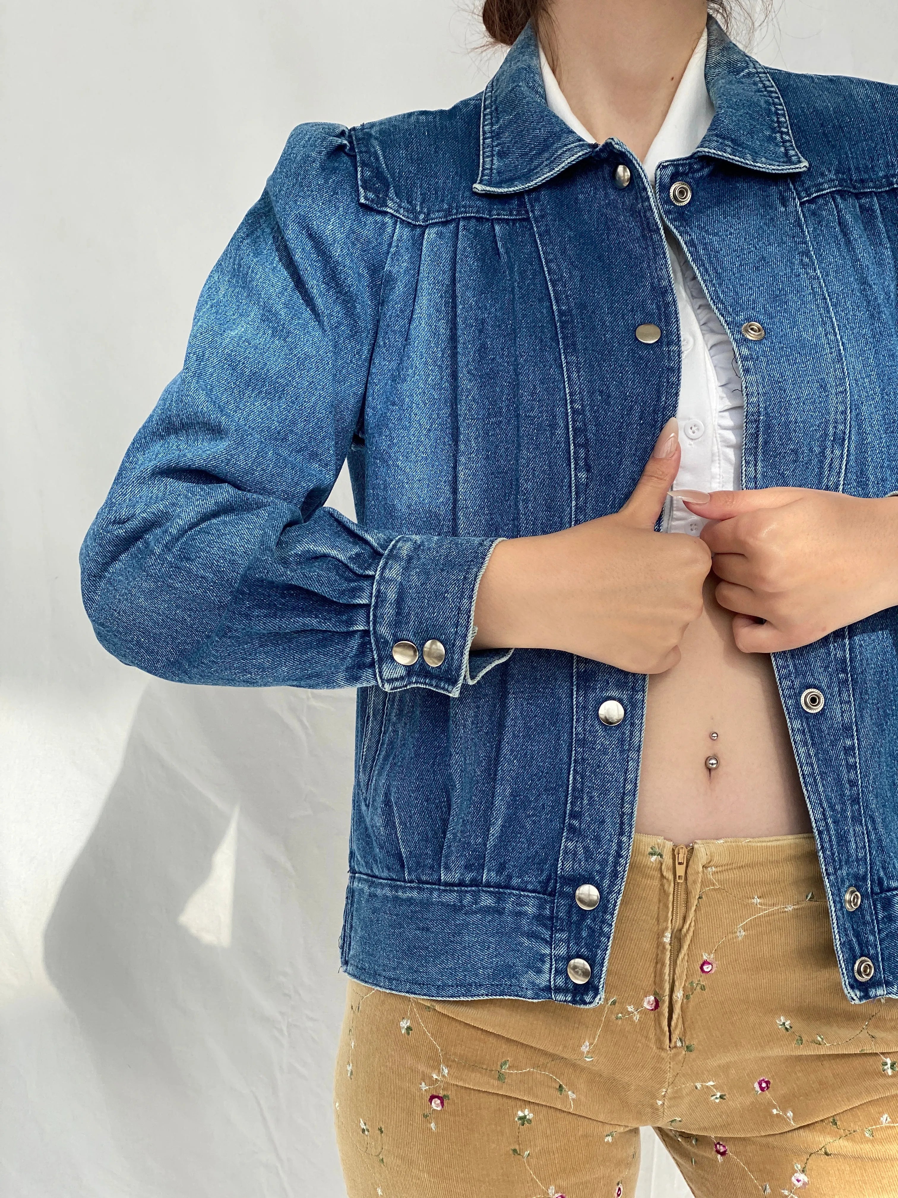 Vintage Denim Bomber Jacket - M - Balagan Vintage Denim Jacket 00s, Ayah, Coats&Jackets, denim, denim jacket, Women's Denim Jackets