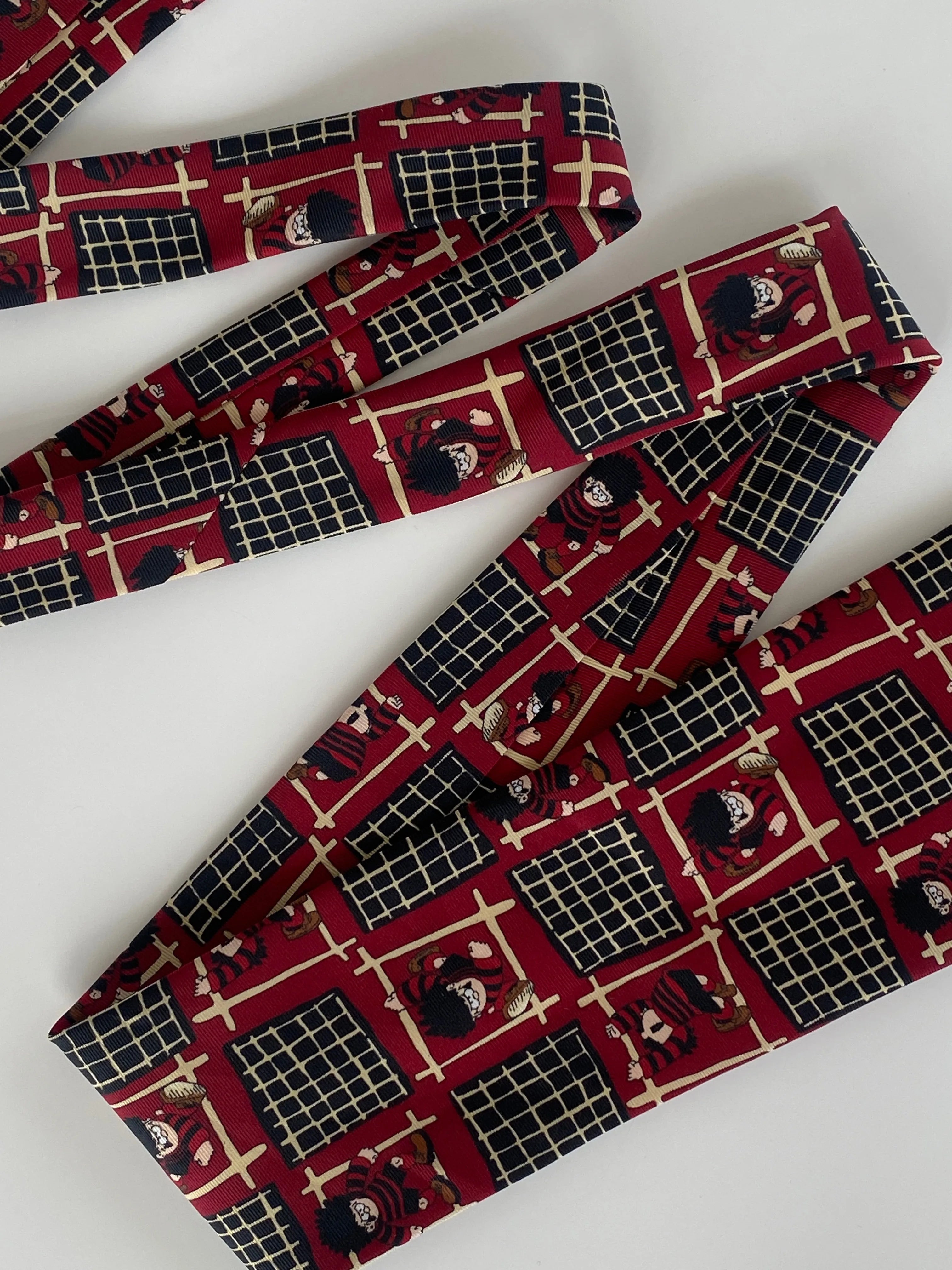 Vintage Dennis The Menace by Thomson & Co Graphic Red Tie - Balagan Vintage Ties crazy print, graphic, graphic ties, printed ties, tie, vintage, vintage ties
