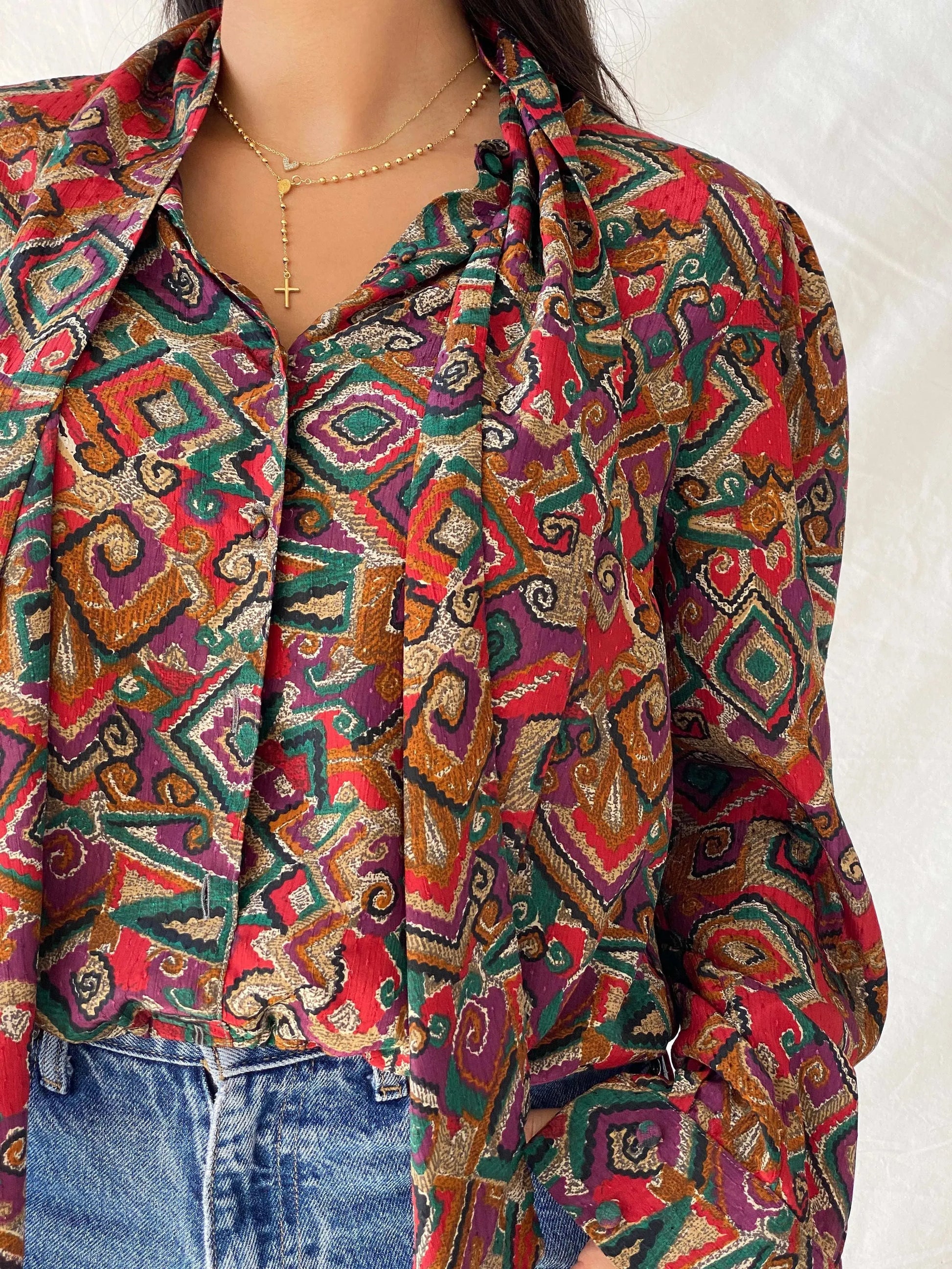 Vintage Devernois Paris Printed Button Up Full Sleeve Shirt - M - Balagan Vintage Full Sleeve Shirt 00s, Deals, full sleeve shirt, Lana, summer