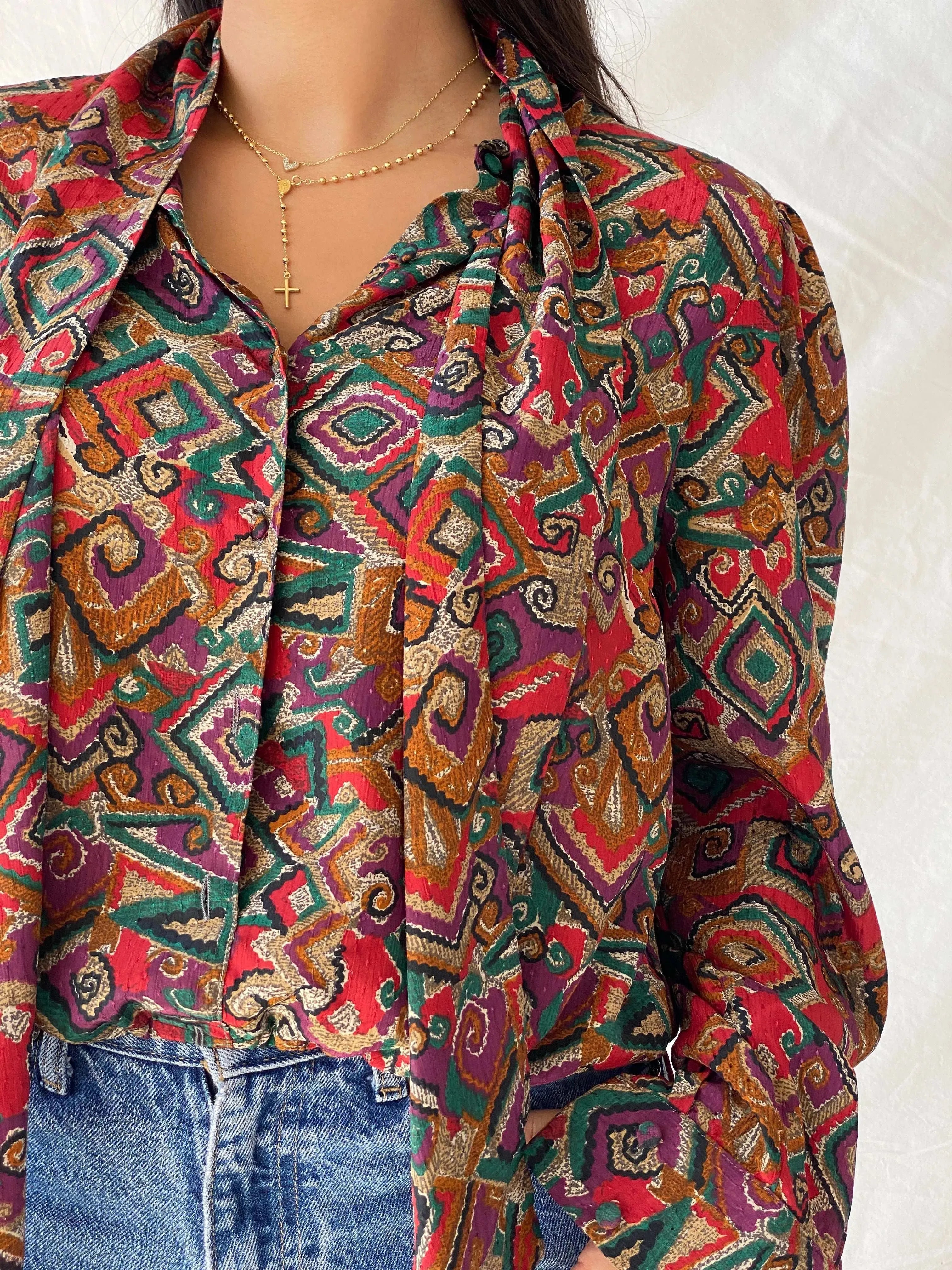 Vintage Devernois Paris Printed Button Up Full Sleeve Shirt - M - Balagan Vintage Full Sleeve Shirt 00s, Deals, full sleeve shirt, Lana, summer