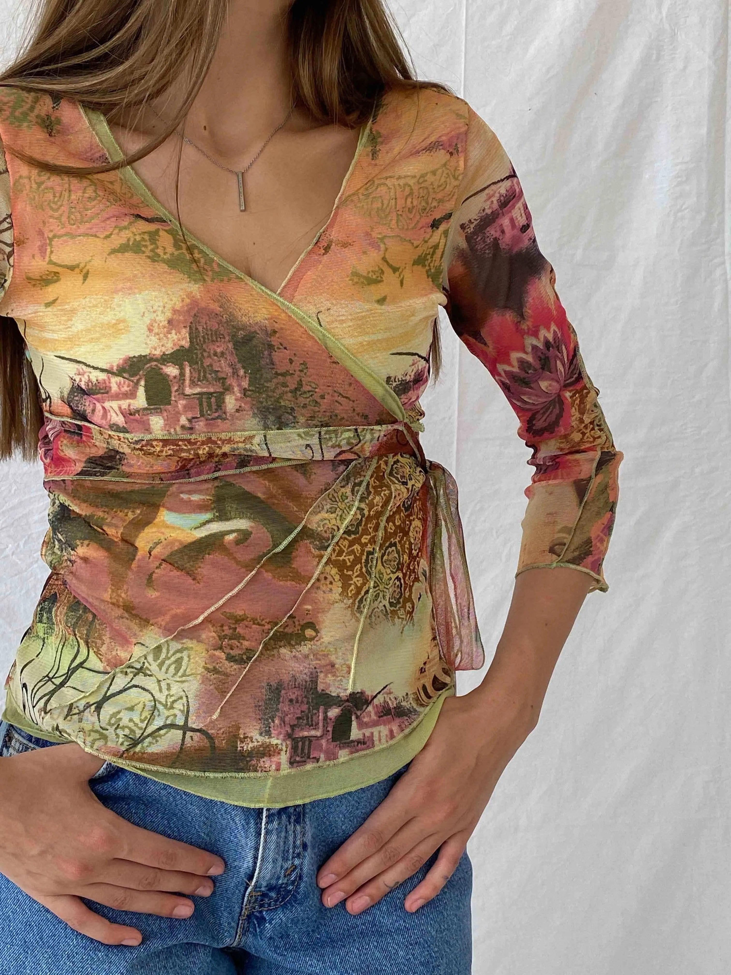 Vintage DPM by Depech Mod Mesh Top - Balagan Vintage Mesh Top Deals, mesh, mesh top, Mira, printed shirt