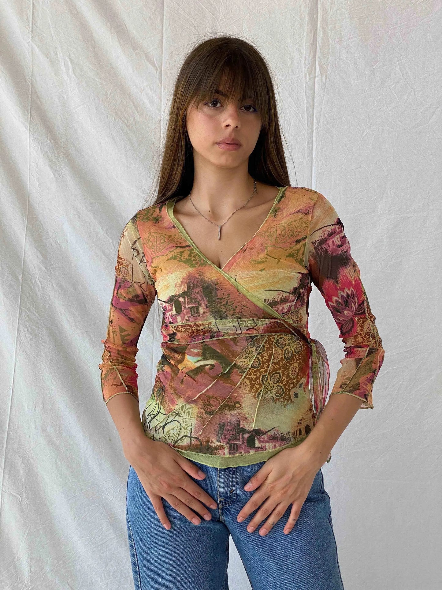 Vintage DPM by Depech Mod Mesh Top - Balagan Vintage Mesh Top Deals, mesh, mesh top, Mira, printed shirt