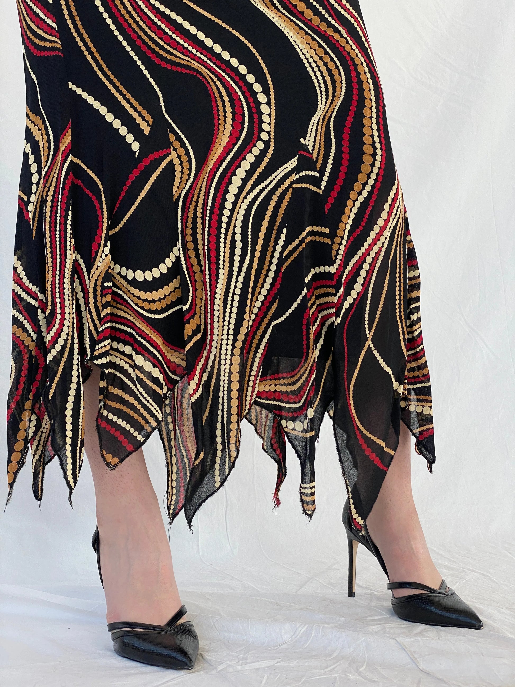 Vintage Feyyaz Collection Black Groovy Asymmetric Maxi Skirt - M - Balagan Vintage Maxi Skirt 00s, Ayah, maxi skirt, skirt, winter, women skirt