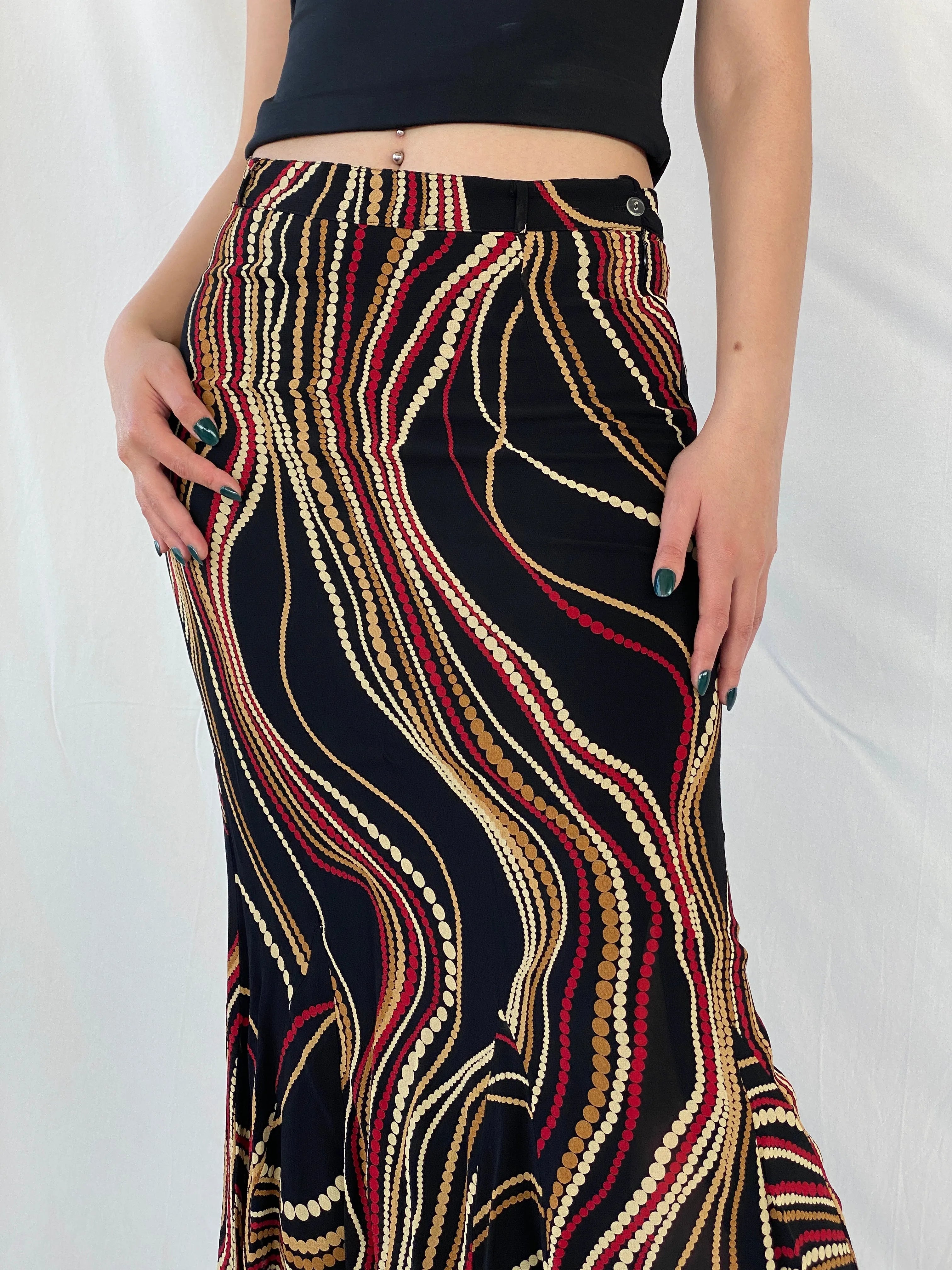 Vintage Feyyaz Collection Black Groovy Asymmetric Maxi Skirt - M - Balagan Vintage Maxi Skirt 00s, Ayah, maxi skirt, skirt, winter, women skirt