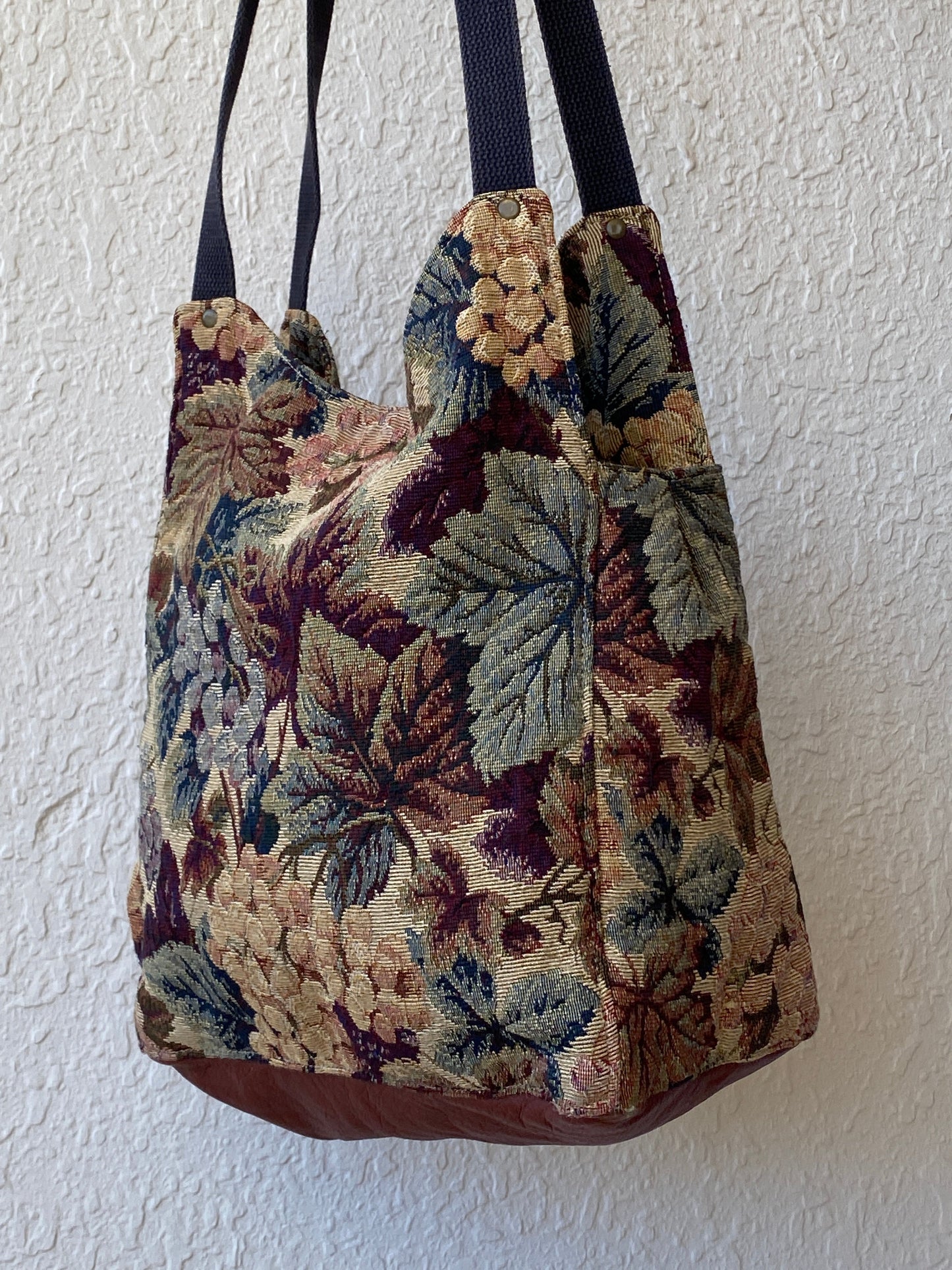 Vintage Floral Tapestry Tote Bag Earth Tone Bucket Bag - Balagan Vintage Tote Bag 00s, 90s, bag, floral, floral print, NEW IN, shoulder bag, Y2K