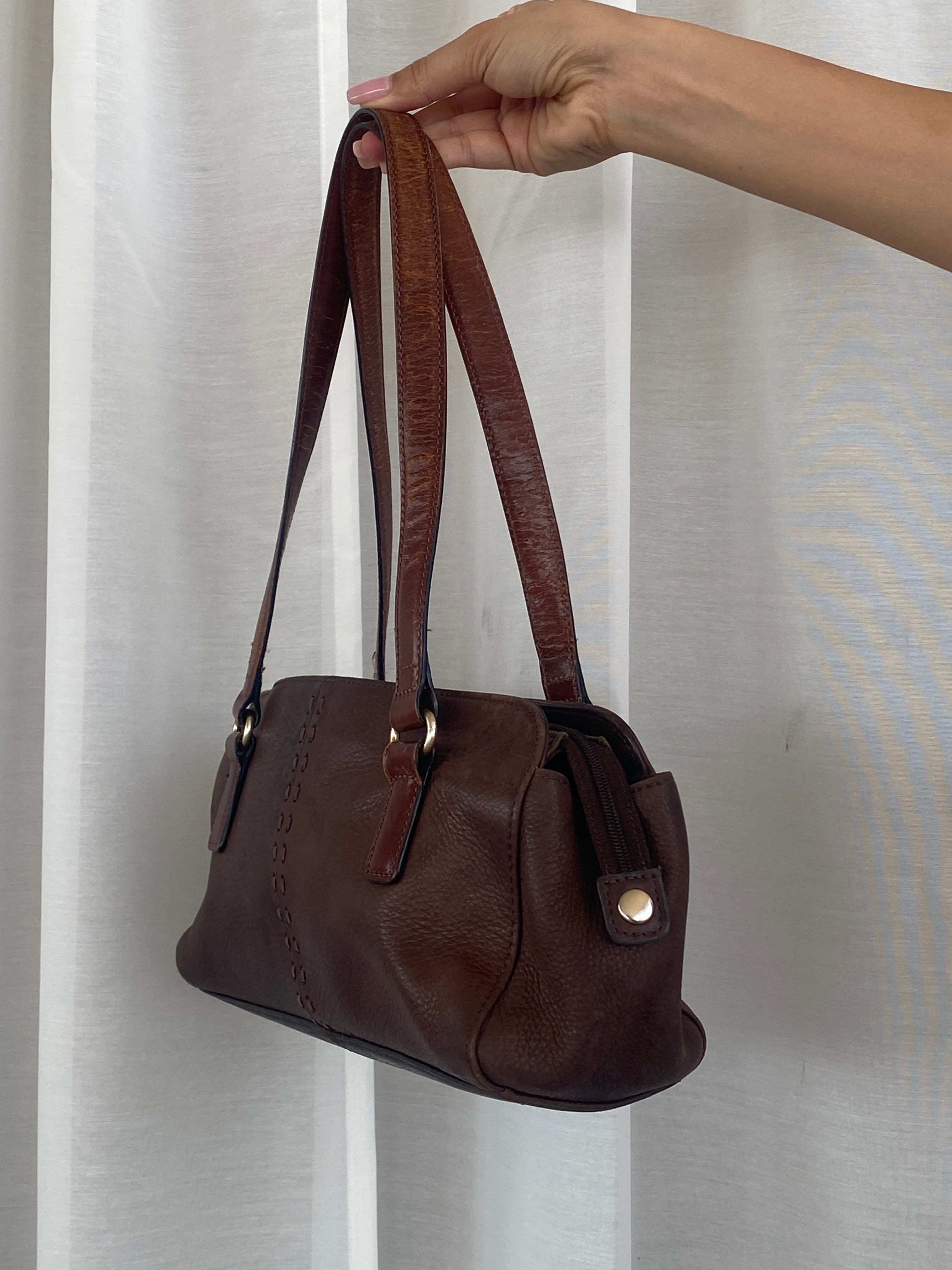 Vintage Fossil Brown Genuine Leather Purse Women’s Shoulder Bag - Balagan Vintage Shoulder Bag 00s, 90s, bag, brown leather, genuine leather, NEW IN, shoulder bag, Y2K