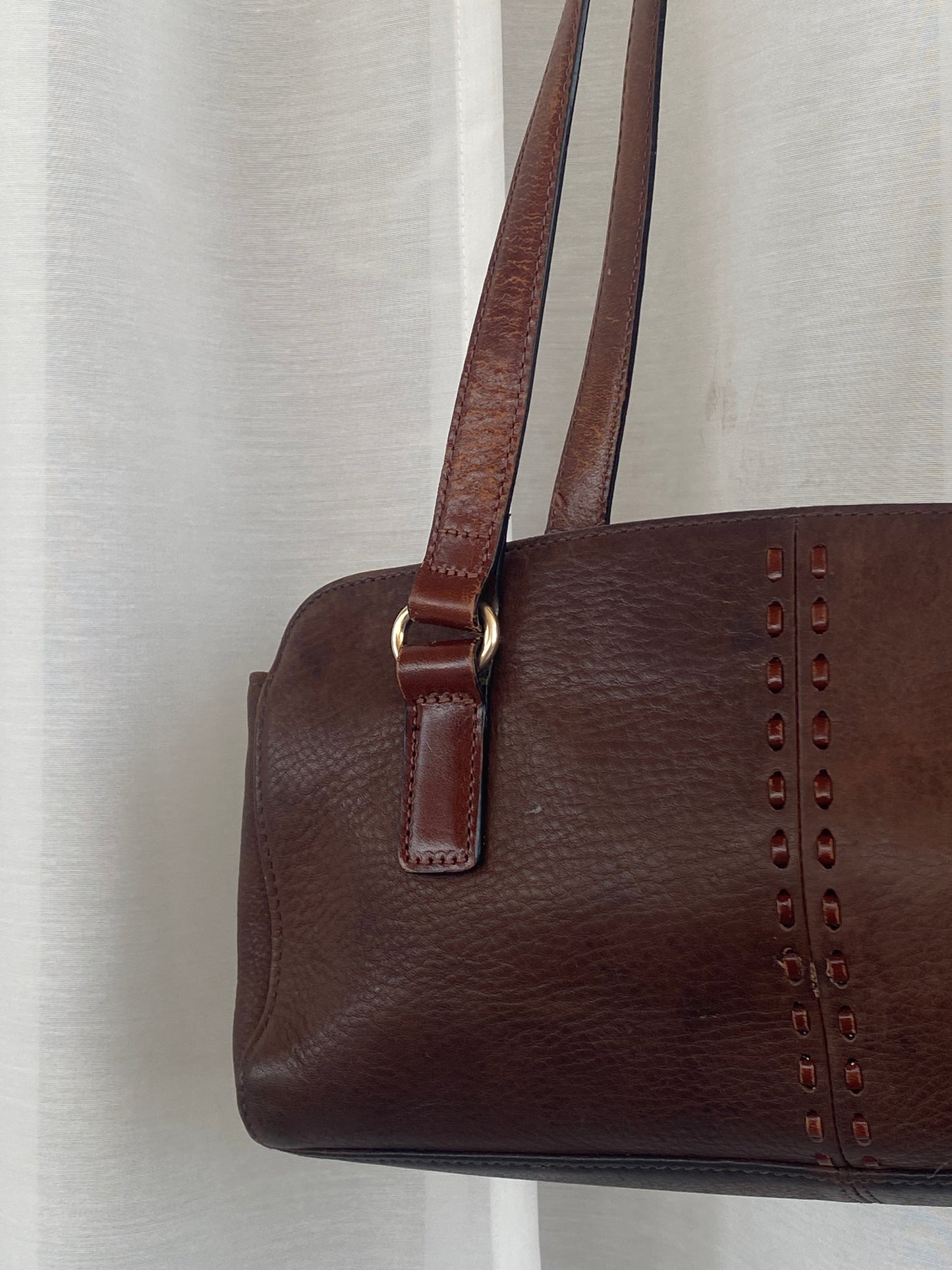 Vintage Fossil Brown Genuine Leather Purse Women’s Shoulder Bag - Balagan Vintage Shoulder Bag 00s, 90s, bag, brown leather, genuine leather, NEW IN, shoulder bag, Y2K