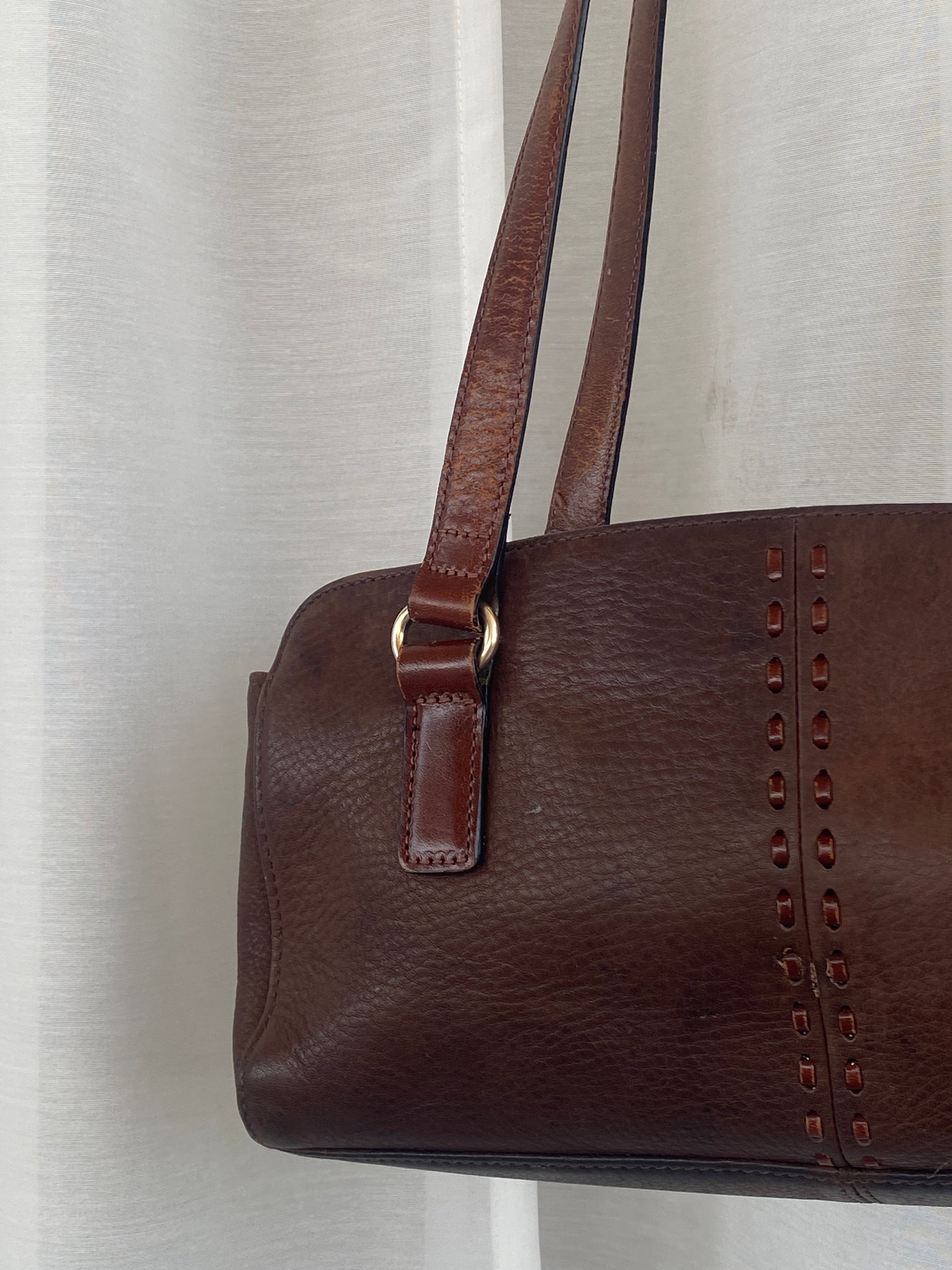 Vintage Fossil Brown Genuine Leather Purse Women’s Shoulder Bag - Balagan Vintage Shoulder Bag 00s, 90s, bag, brown leather, genuine leather, NEW IN, shoulder bag, Y2K