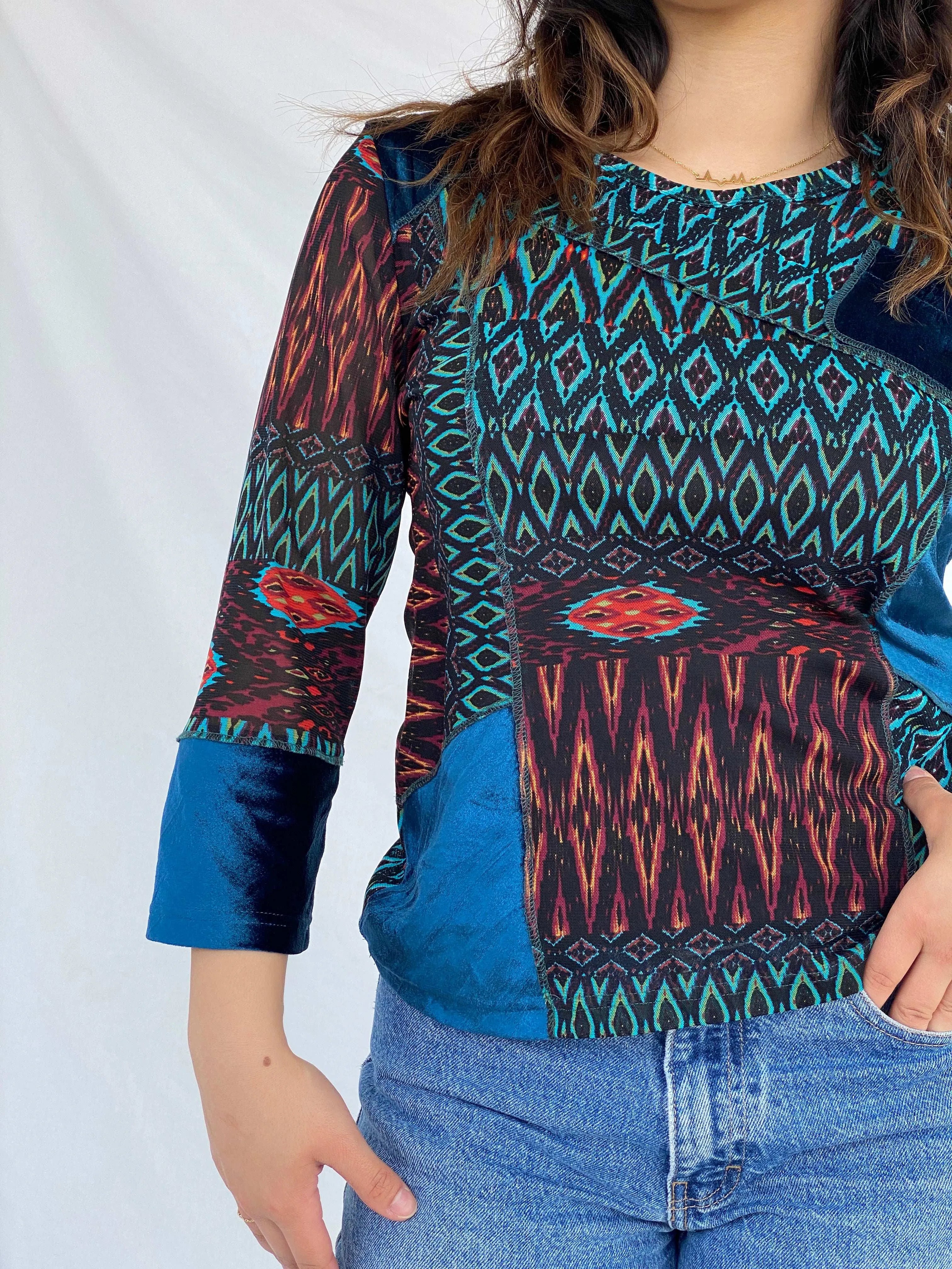 Vintage Full-Sleeve Semi Mesh Top - Balagan Vintage Full Sleeve Top 00s, 90s, Lana, mesh top, winter