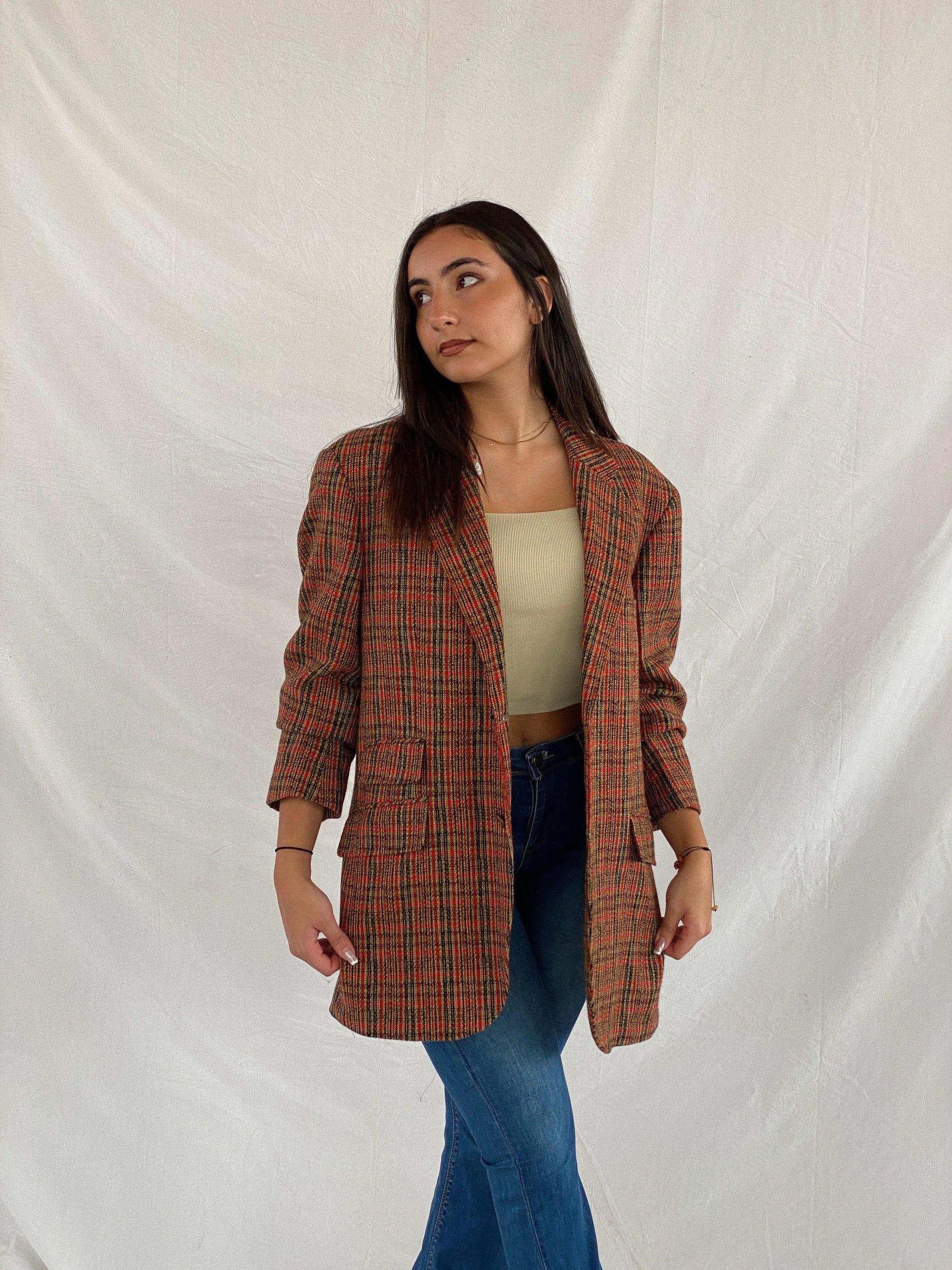 Vintage G-STAGE Comming Man Plaid Blazer - Balagan Vintage Blazer 00s, blazer, Coats&Jackets, full sleeve blazer, plaid blazer, Rama, Women's Blazers