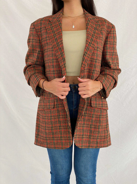 Vintage G-STAGE Comming Man Plaid Blazer - Balagan Vintage Blazer 00s, blazer, Coats&Jackets, full sleeve blazer, plaid blazer, Rama, Women's Blazers