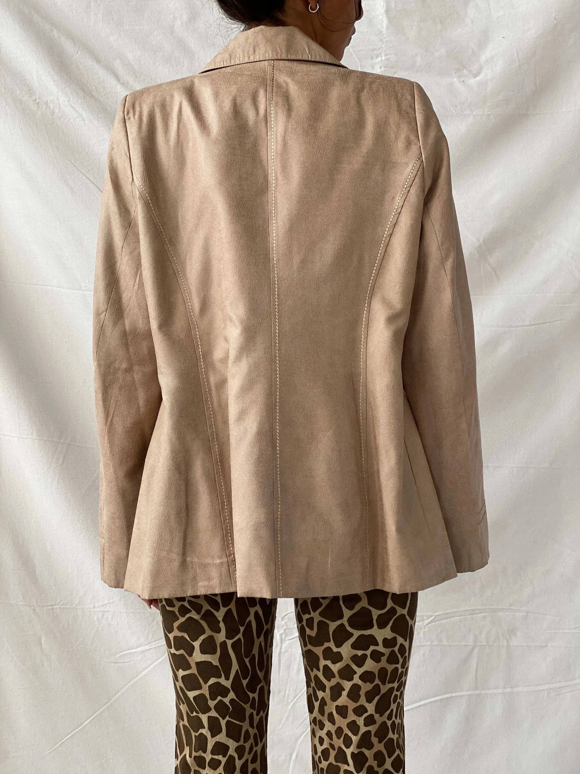 Vintage GAJ Collection Fashion Beige Blazer - L - Balagan Vintage Blazer 90s, blazer, Coats&Jackets, full sleeve blazer, leather blazer, Tojan, Women's Blazers
