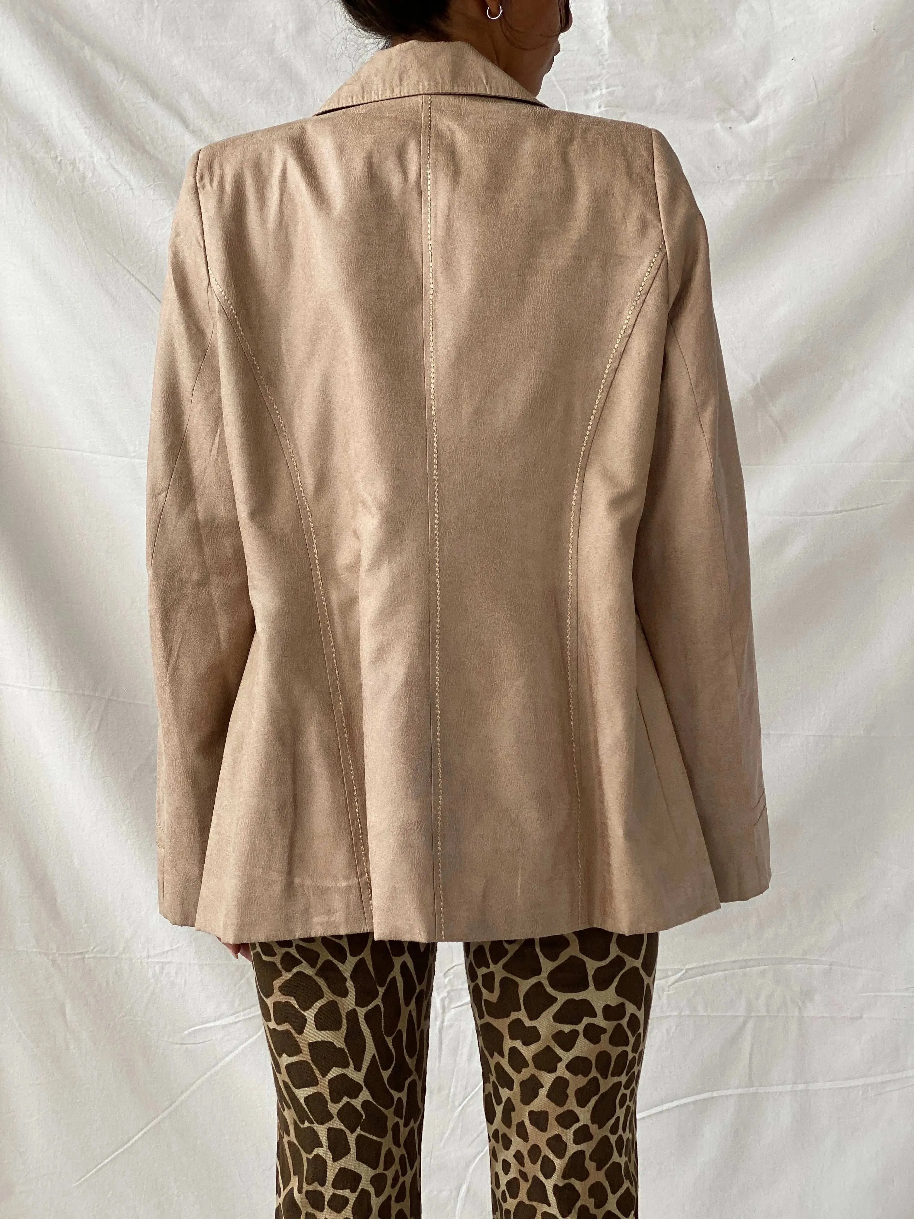 Vintage GAJ Collection Fashion Beige Blazer - L - Balagan Vintage Blazer 90s, blazer, Coats&Jackets, full sleeve blazer, leather blazer, Tojan, Women's Blazers