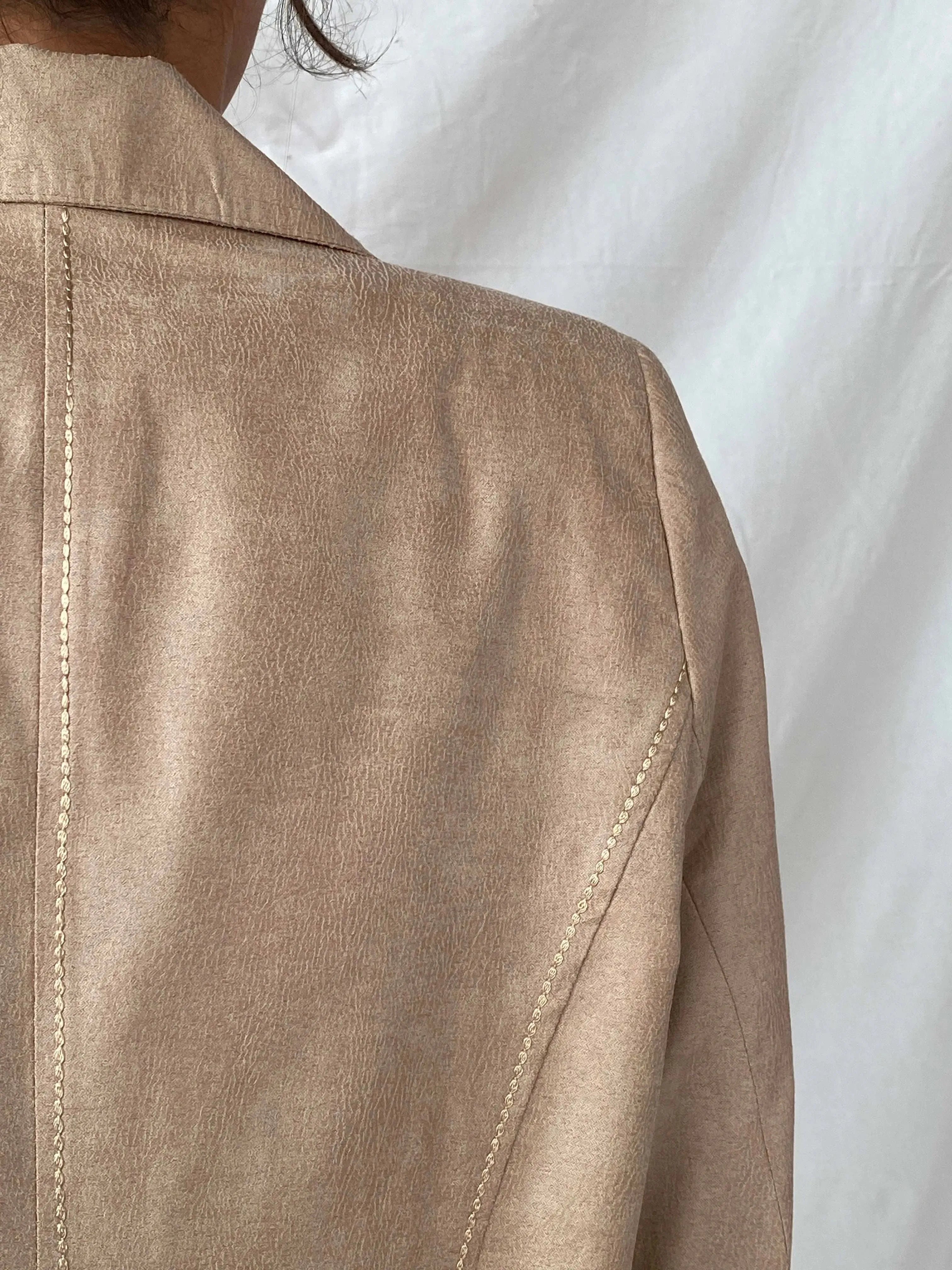 Vintage GAJ Collection Fashion Beige Blazer - L - Balagan Vintage Blazer 90s, blazer, Coats&Jackets, full sleeve blazer, leather blazer, Tojan, Women's Blazers