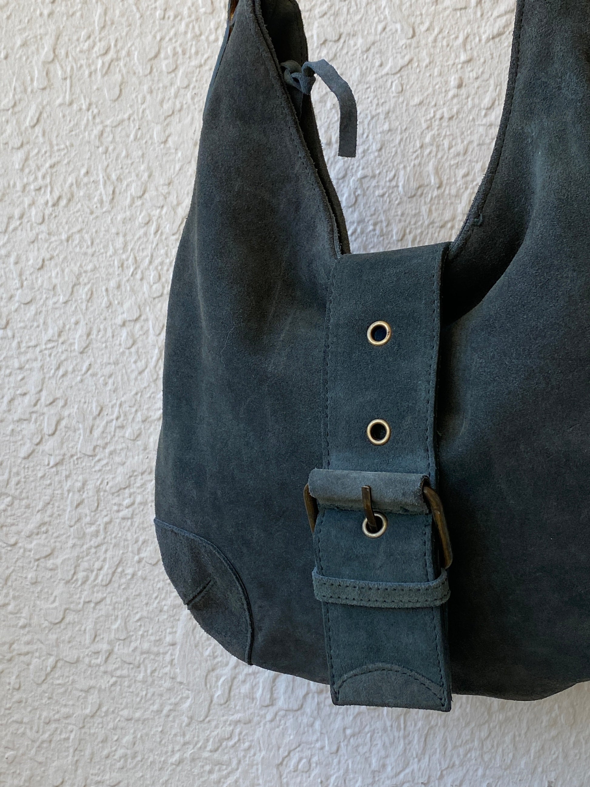 Vintage Genuine Suede Leather Slouchy Shoulder Bag - Balagan Vintage Shoulder Bag 00s, 90s, bag, genuine leather, NEW IN, shoulder bag, Y2K