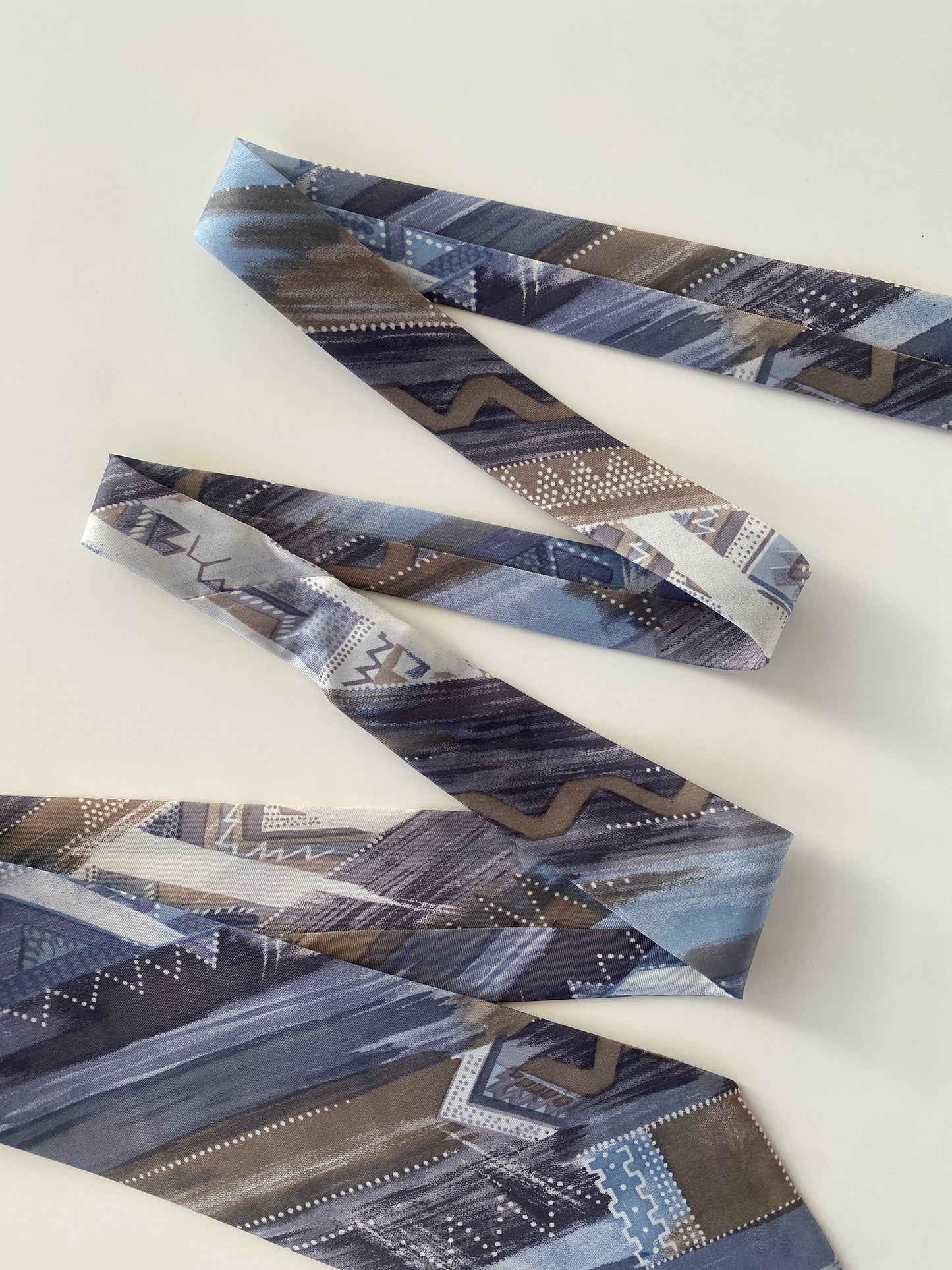 Vintage Handmade Blue Abstract Print Men’s Neck Tie - Balagan Vintage Ties NEW IN, printed ties, tie, vintage, vintage ties