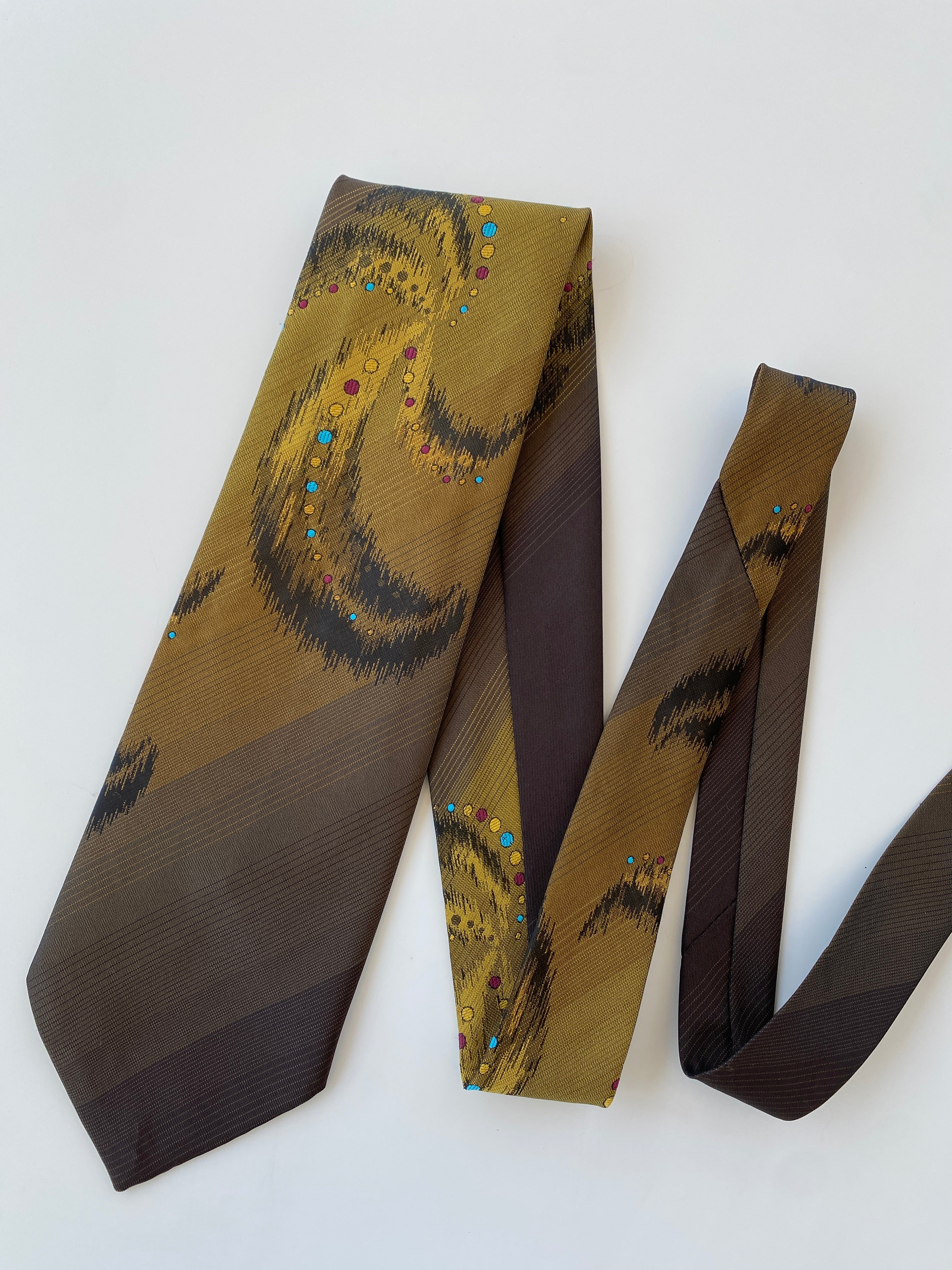 Vintage Handmade Brown Men’s Neck Tie - Balagan Vintage Ties printed ties, tie, vintage, vintage ties