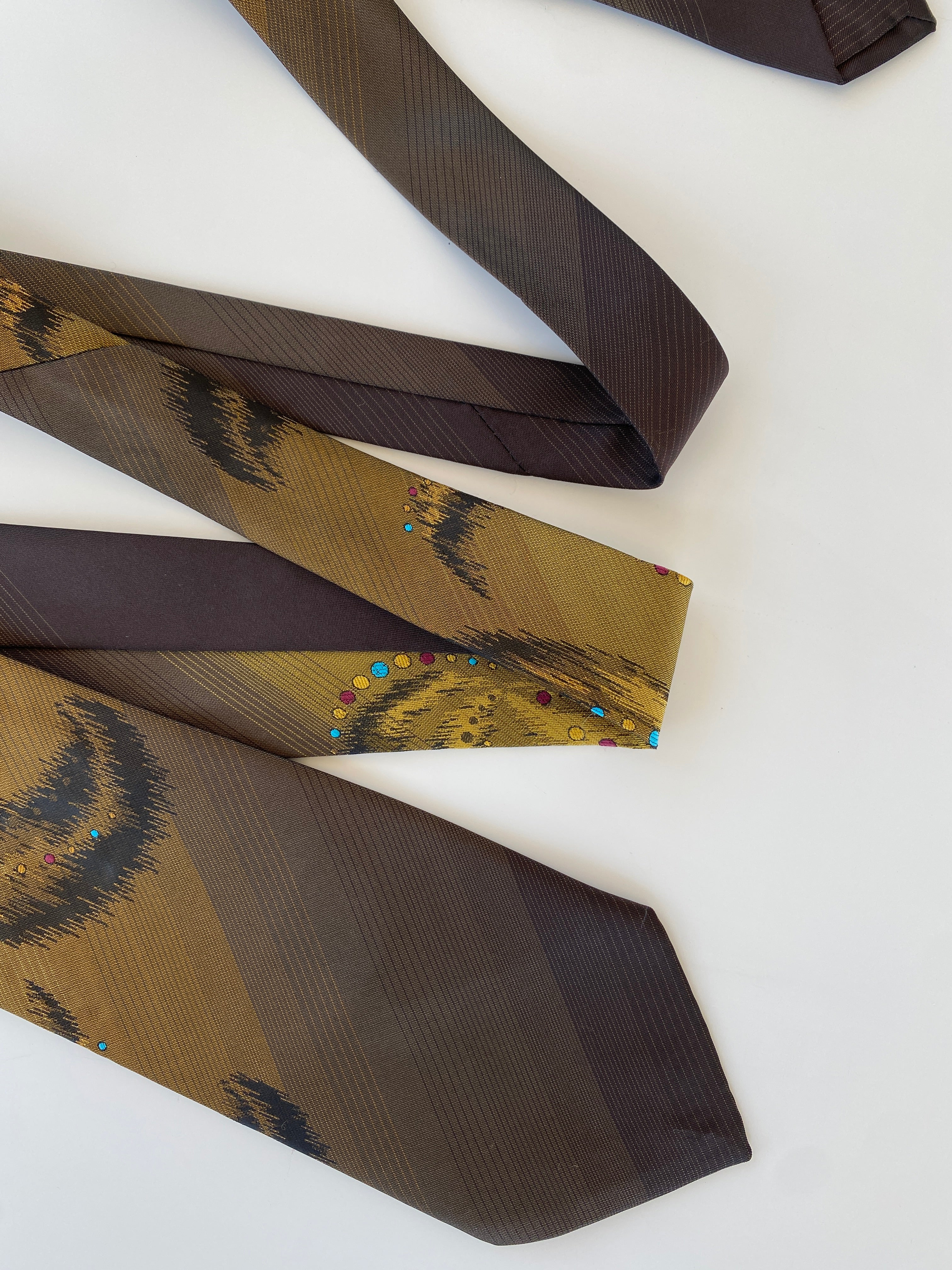 Vintage Handmade Brown Men’s Neck Tie - Balagan Vintage Ties printed ties, tie, vintage, vintage ties