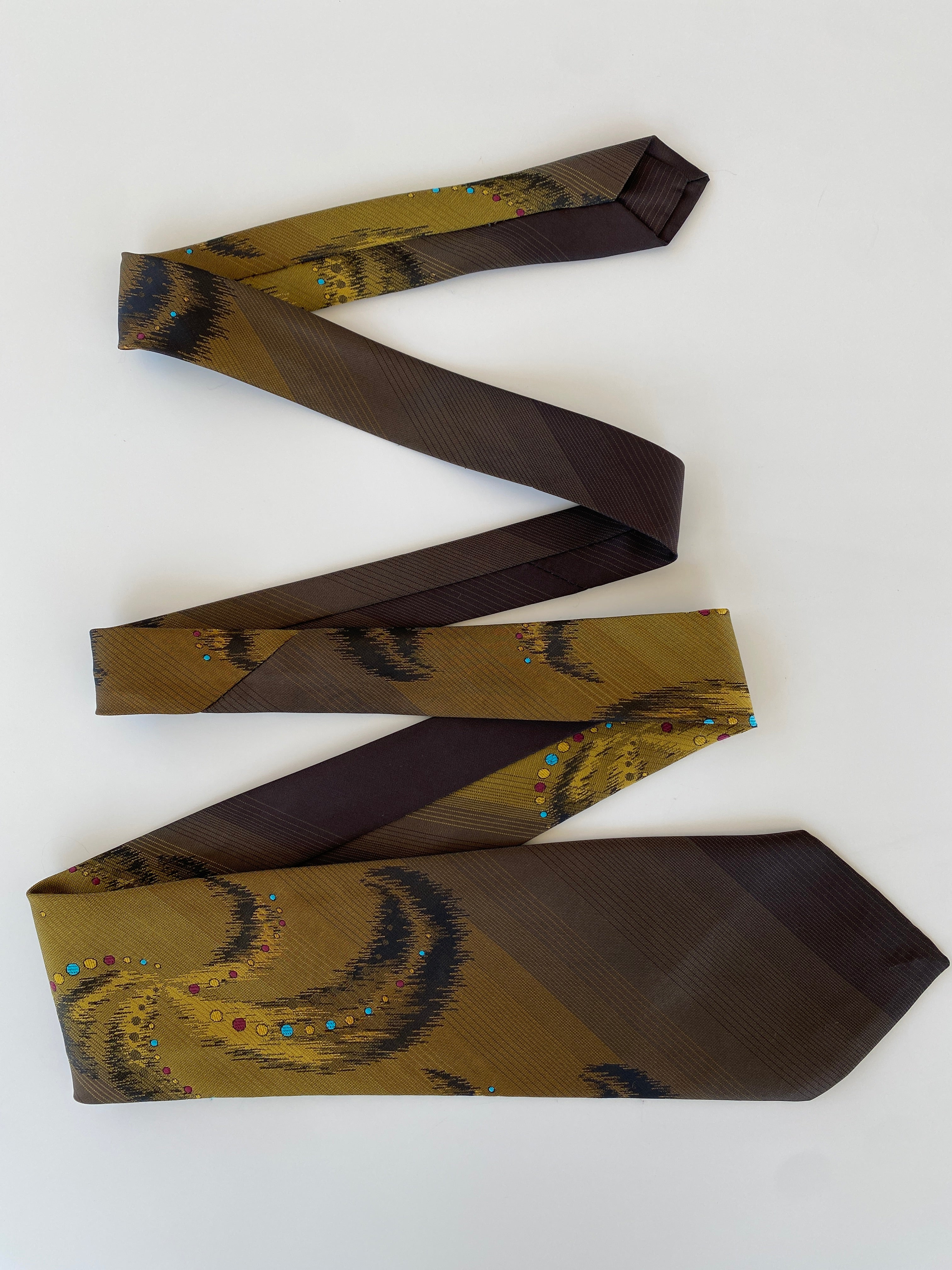 Vintage Handmade Brown Men’s Neck Tie - Balagan Vintage Ties printed ties, tie, vintage, vintage ties