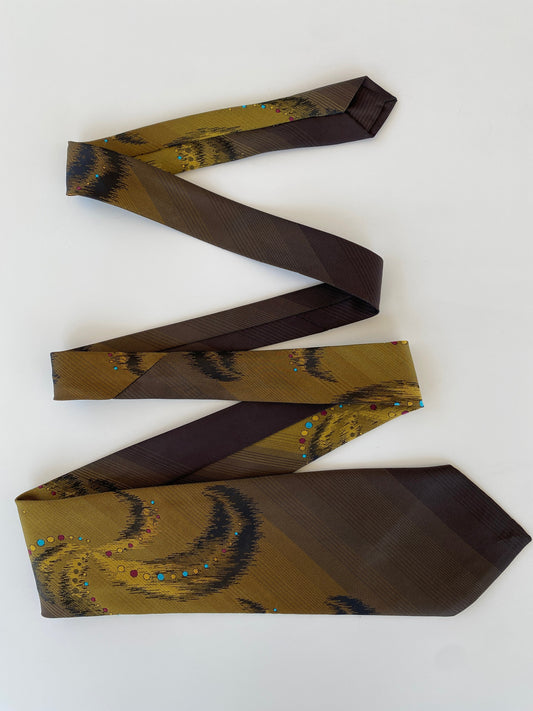 Vintage Handmade Brown Men’s Neck Tie - Balagan Vintage Ties printed ties, tie, vintage, vintage ties