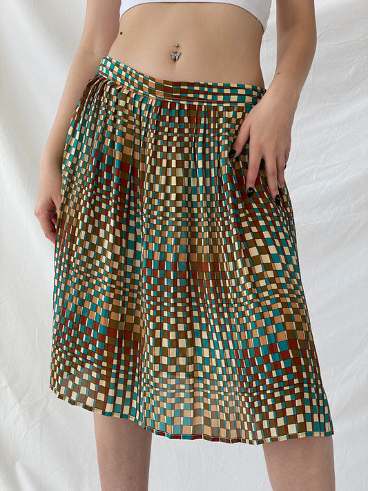 Vintage Handmade Geometric Square Midi Skirt - M - Balagan Vintage Midi Skirt Ayah, midi skirt, skirt