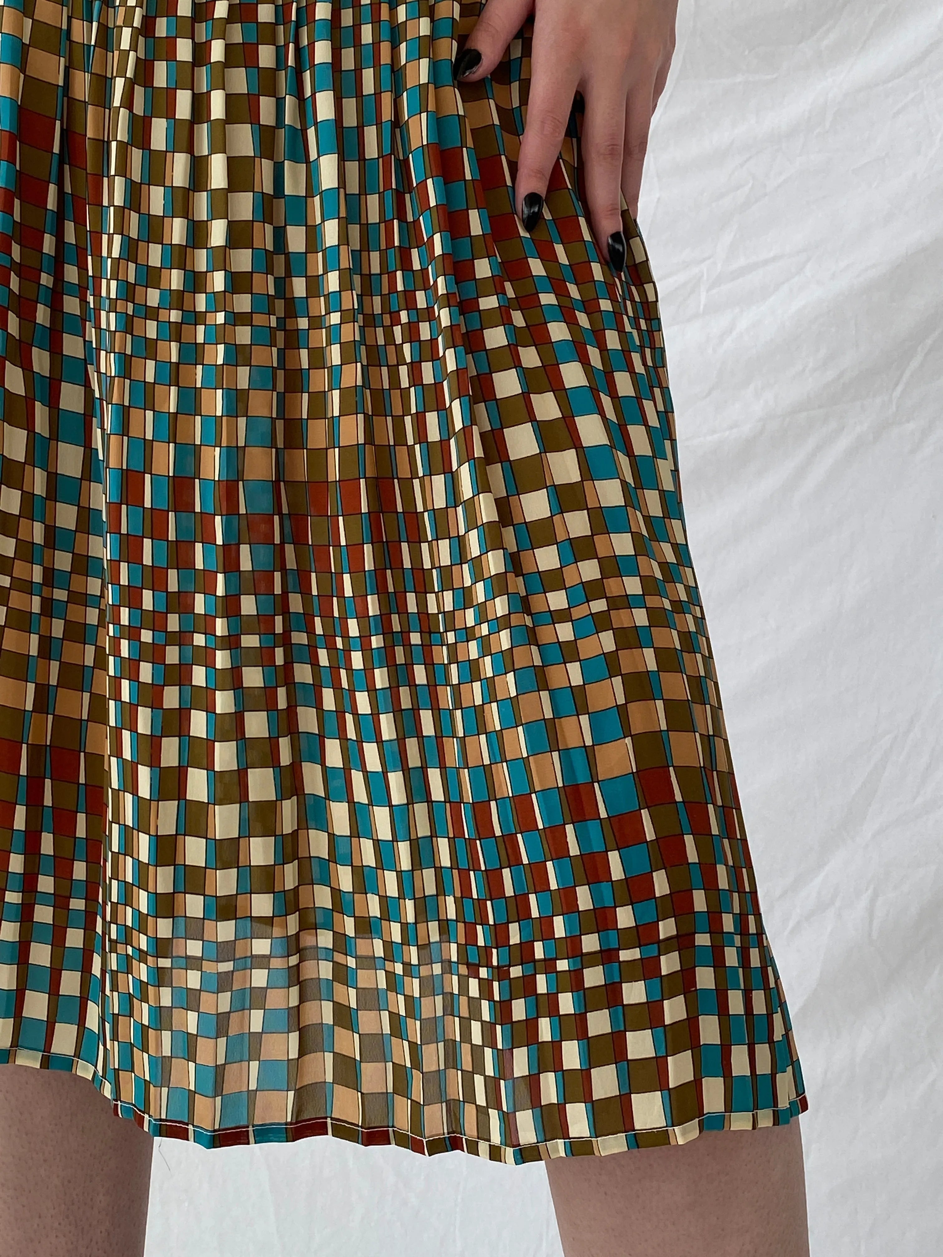 Vintage Handmade Geometric Square Midi Skirt - M - Balagan Vintage Midi Skirt Ayah, midi skirt, skirt