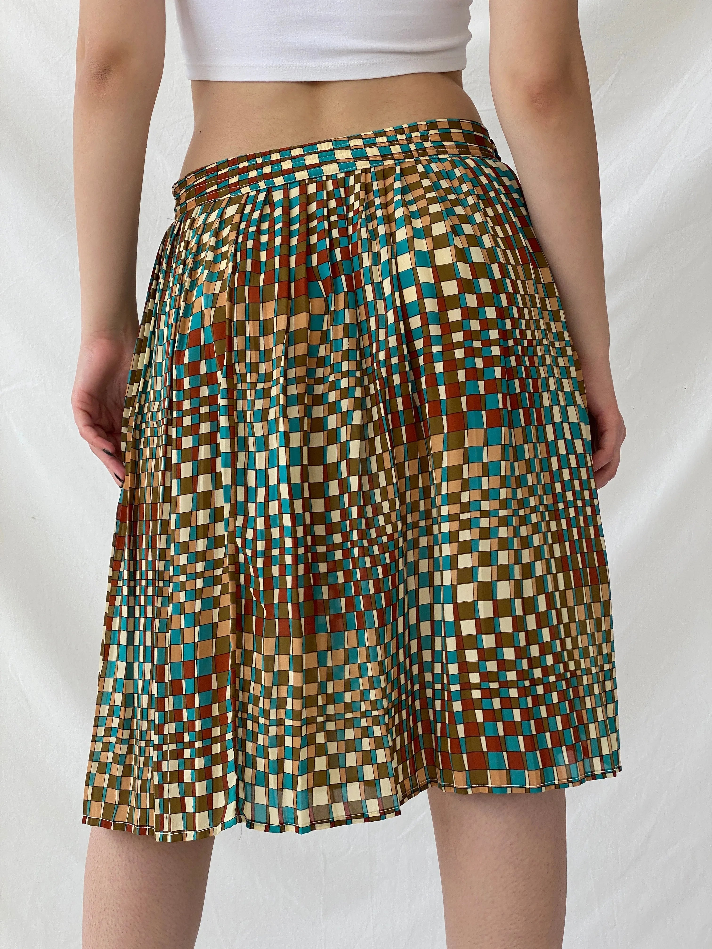 Vintage Handmade Geometric Square Midi Skirt - M - Balagan Vintage Midi Skirt Ayah, midi skirt, skirt
