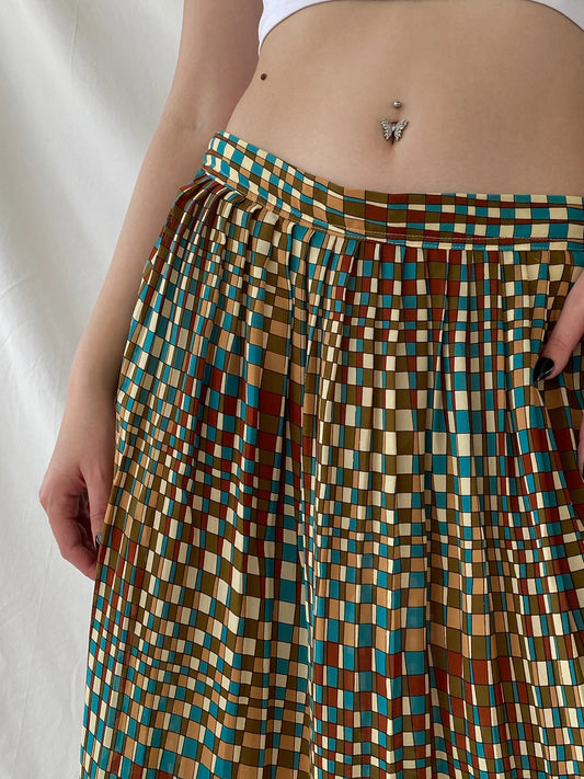 Vintage Handmade Geometric Square Midi Skirt - M - Balagan Vintage Midi Skirt Ayah, midi skirt, skirt