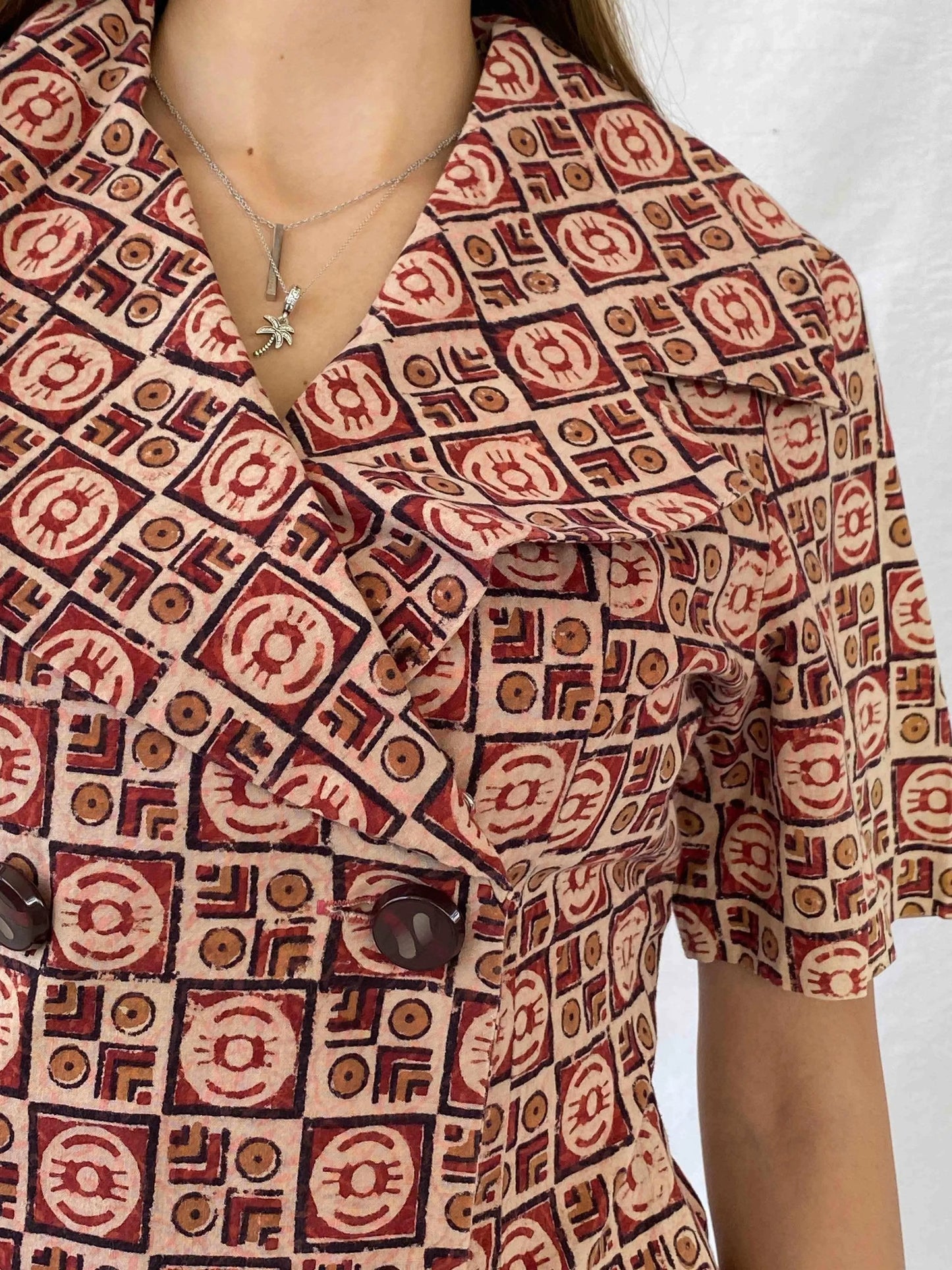Vintage Handmade Tribal Pattern Blazer - Balagan Vintage Half Sleeve Blazer 00s, 90s, Coats&Jackets, Deals, half sleeve blazer, Mira, Women's Blazers