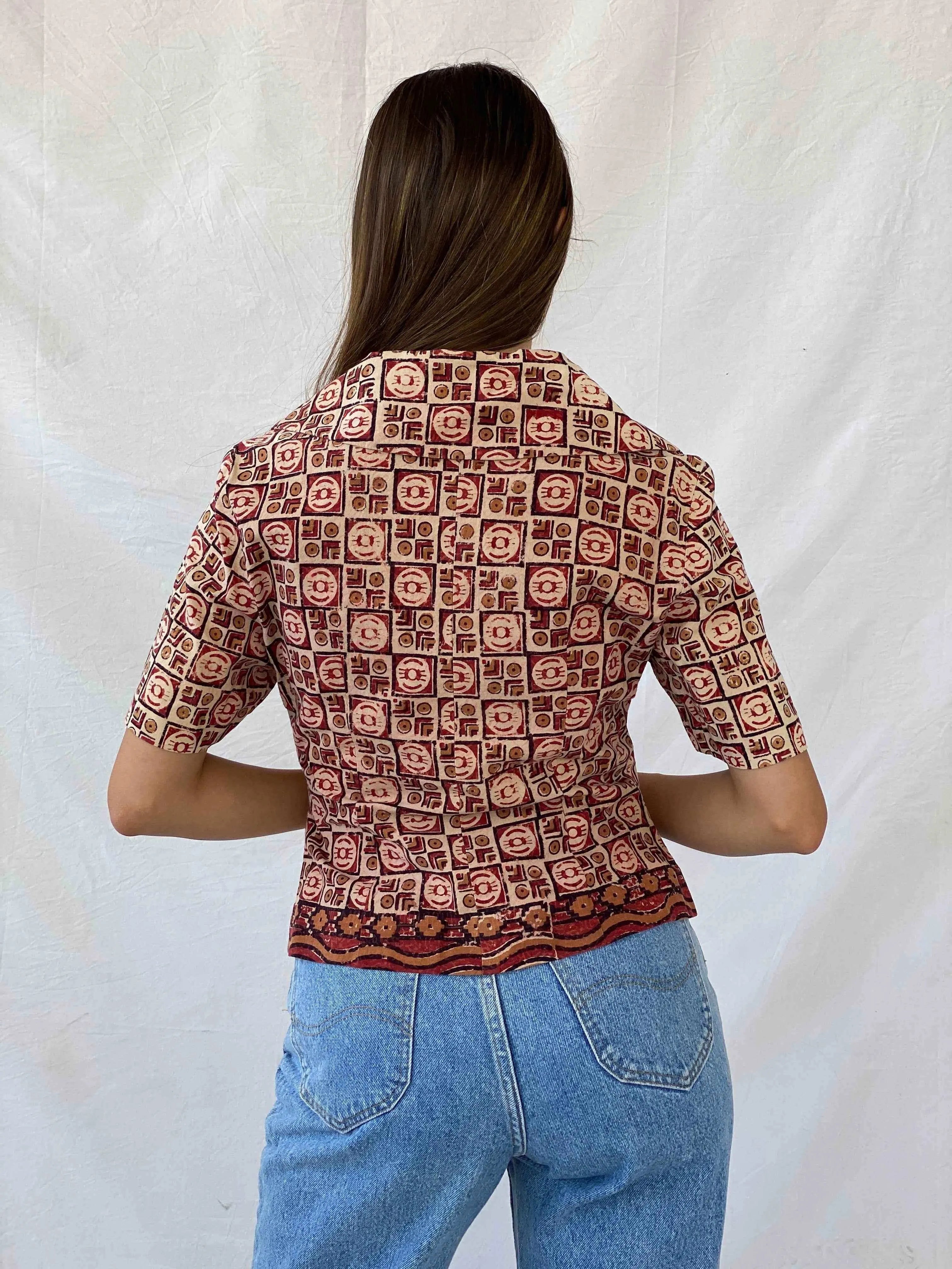 Vintage Handmade Tribal Pattern Blazer - Balagan Vintage Half Sleeve Blazer 00s, 90s, Coats&Jackets, Deals, half sleeve blazer, Mira, Women's Blazers
