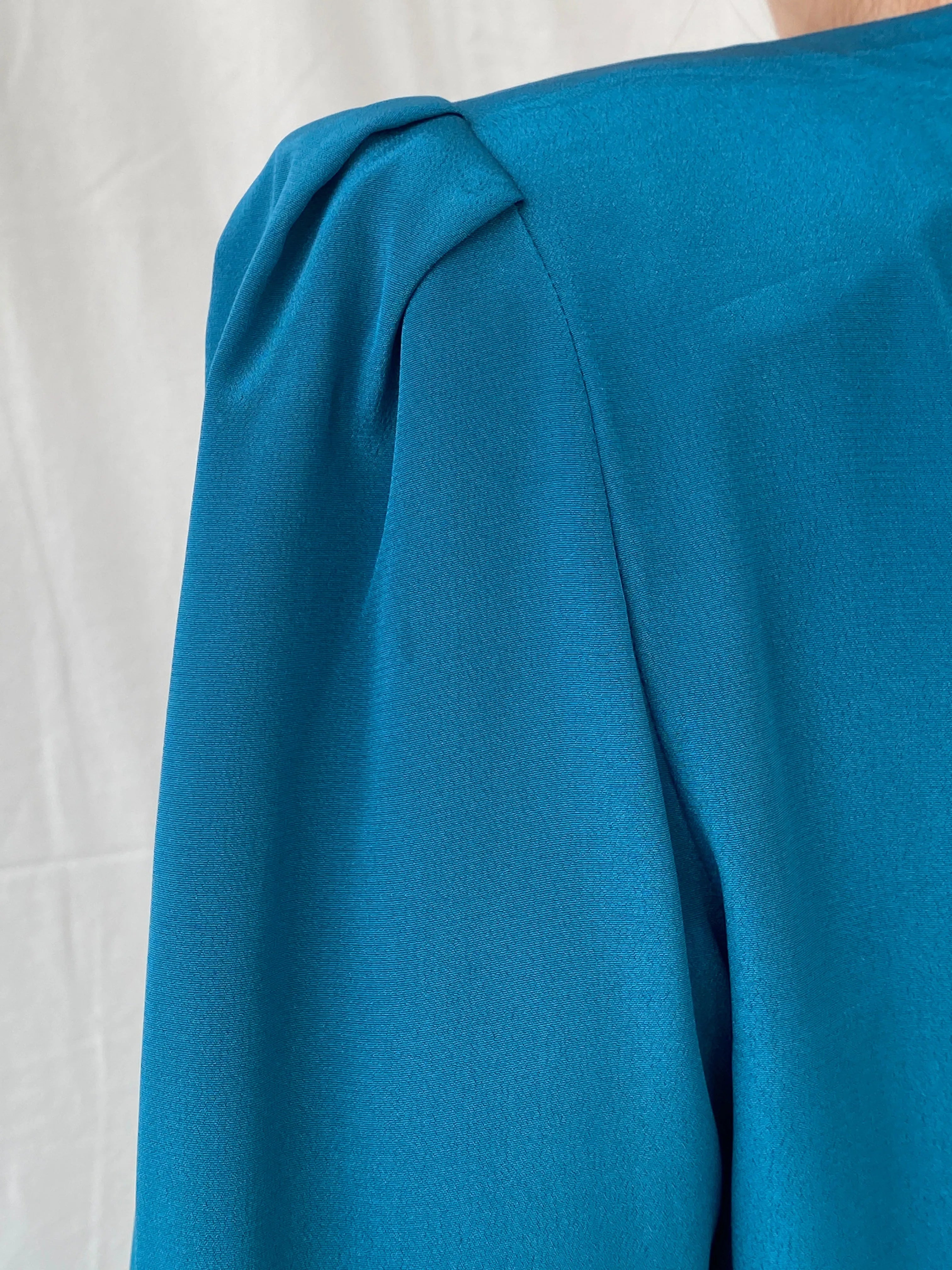 Vintage Handmade Turquoise Aqua Women’s Long Sleeve Sequin Party Wrap Blouse - M - Balagan Vintage Full sleeve Shirt 00s, Ayah, full sleeve shirt, shirt, women shirt
