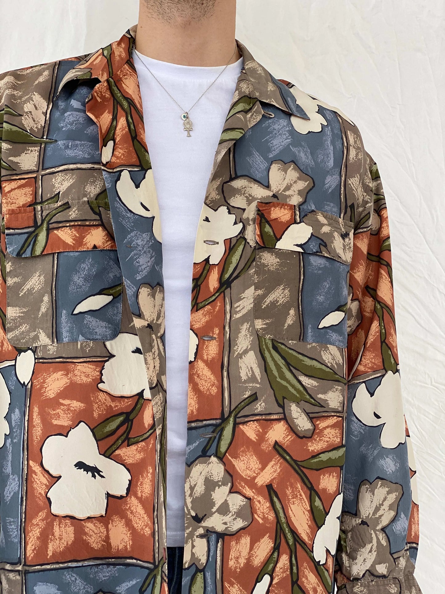 Vintage Hattie Carnegie Floral Full Sleeve Silk Shirt Size M - Balagan Vintage Full Sleeve Shirt 00s, 90s, Awsam, full sleeve shirt, printed shirt, silk shirt