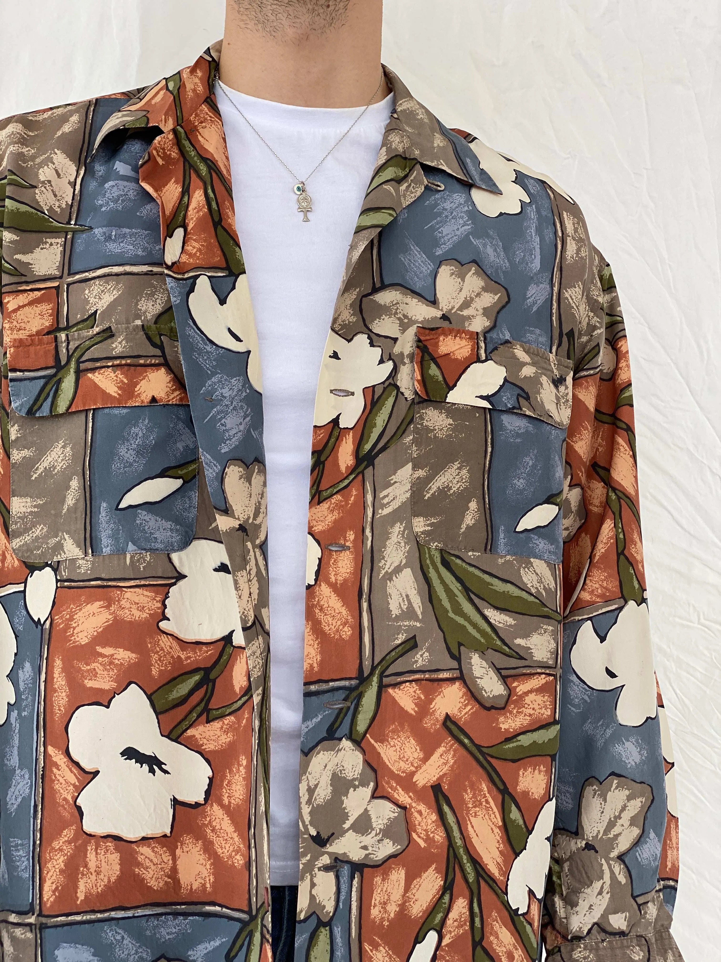 Vintage Hattie Carnegie Floral Full Sleeve Silk Shirt Size M - Balagan Vintage Full Sleeve Shirt 00s, 90s, Awsam, full sleeve shirt, printed shirt, silk shirt