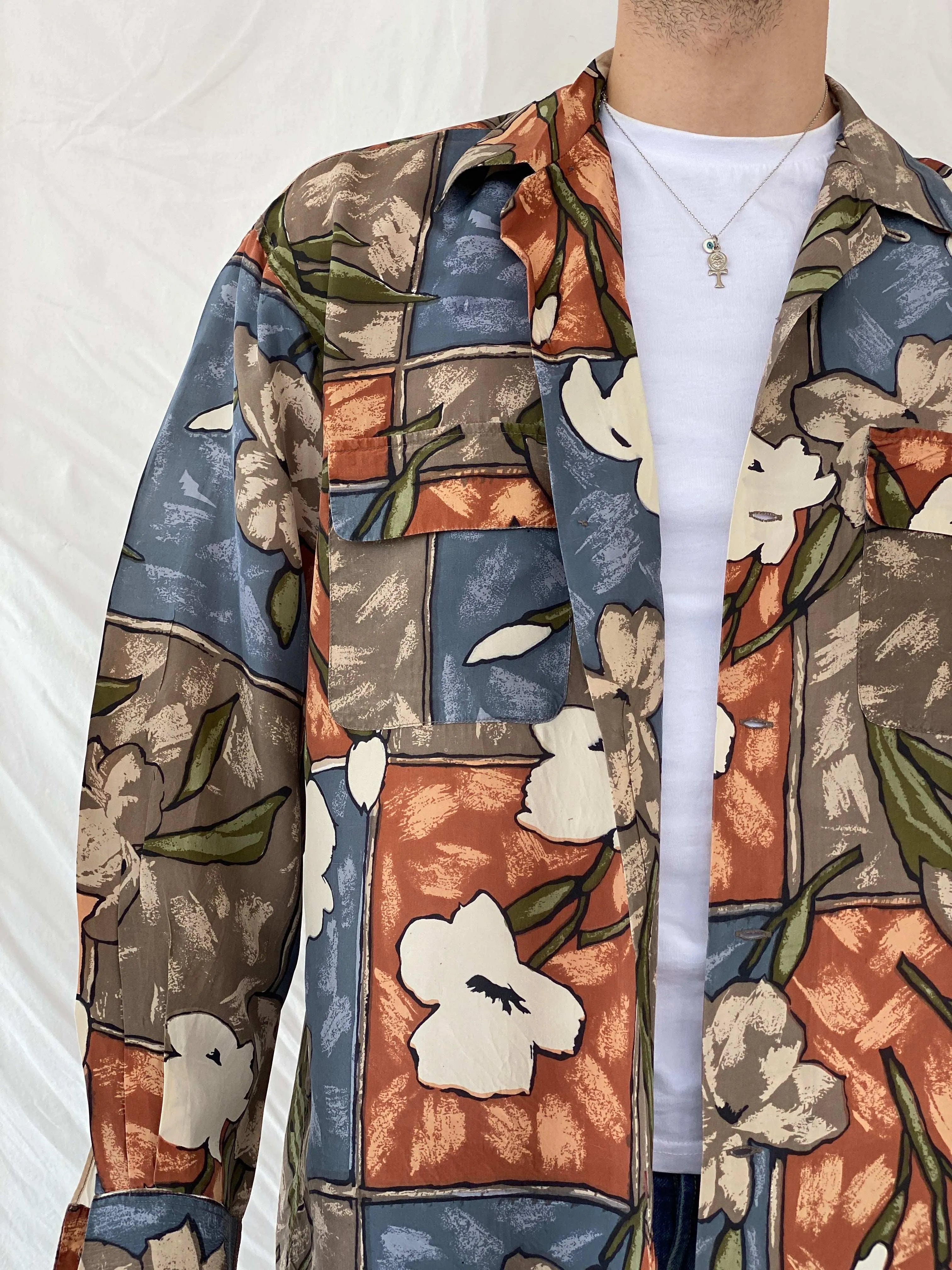 Vintage Hattie Carnegie Floral Full Sleeve Silk Shirt Size M - Balagan Vintage Full Sleeve Shirt 00s, 90s, Awsam, full sleeve shirt, printed shirt, silk shirt