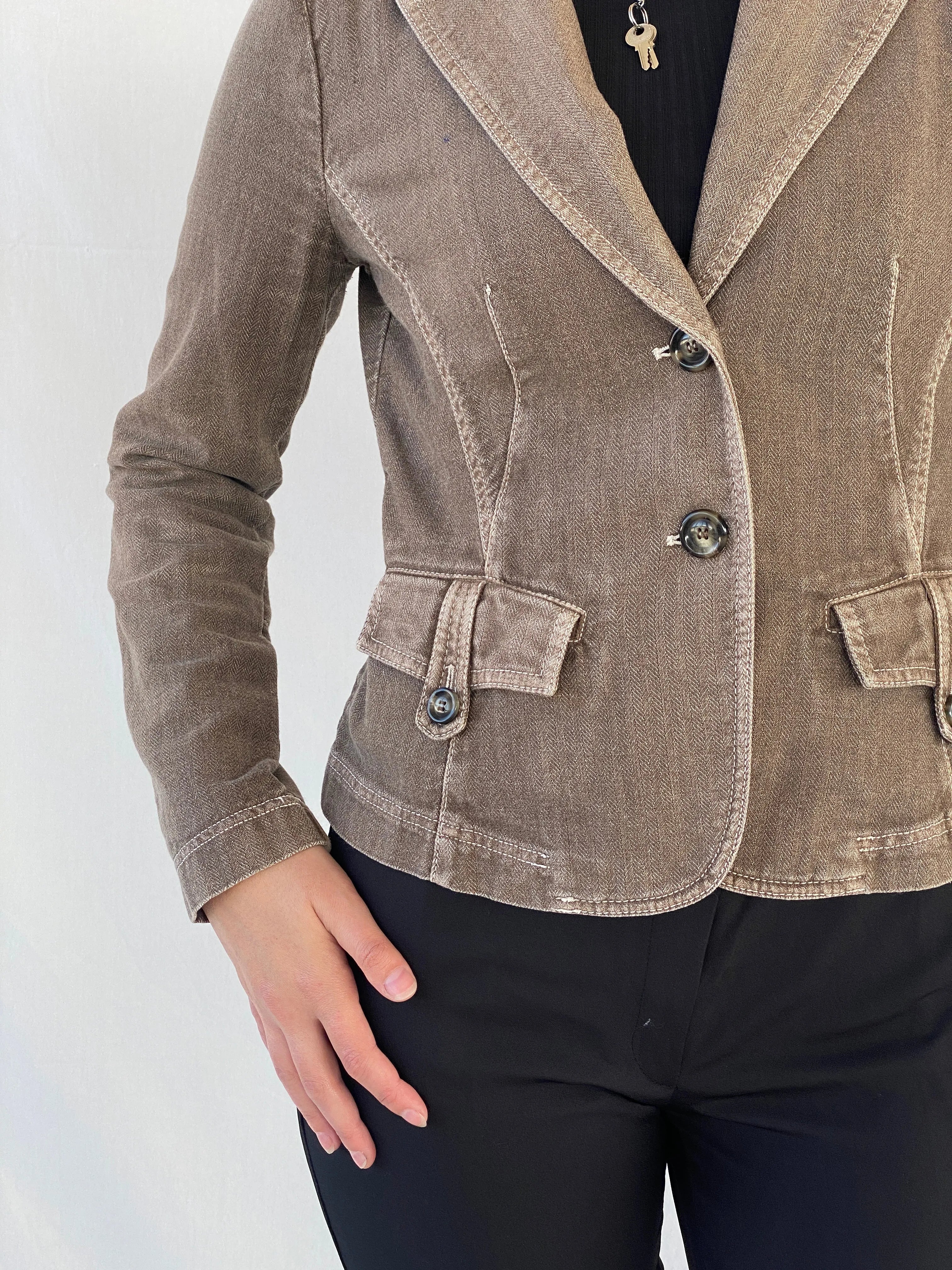 Vintage i Blues Club Women’s Gray Structured Wool Blend Blazer - L - Balagan Vintage Blazer Ayah, blazer, full sleeve blazer, wool