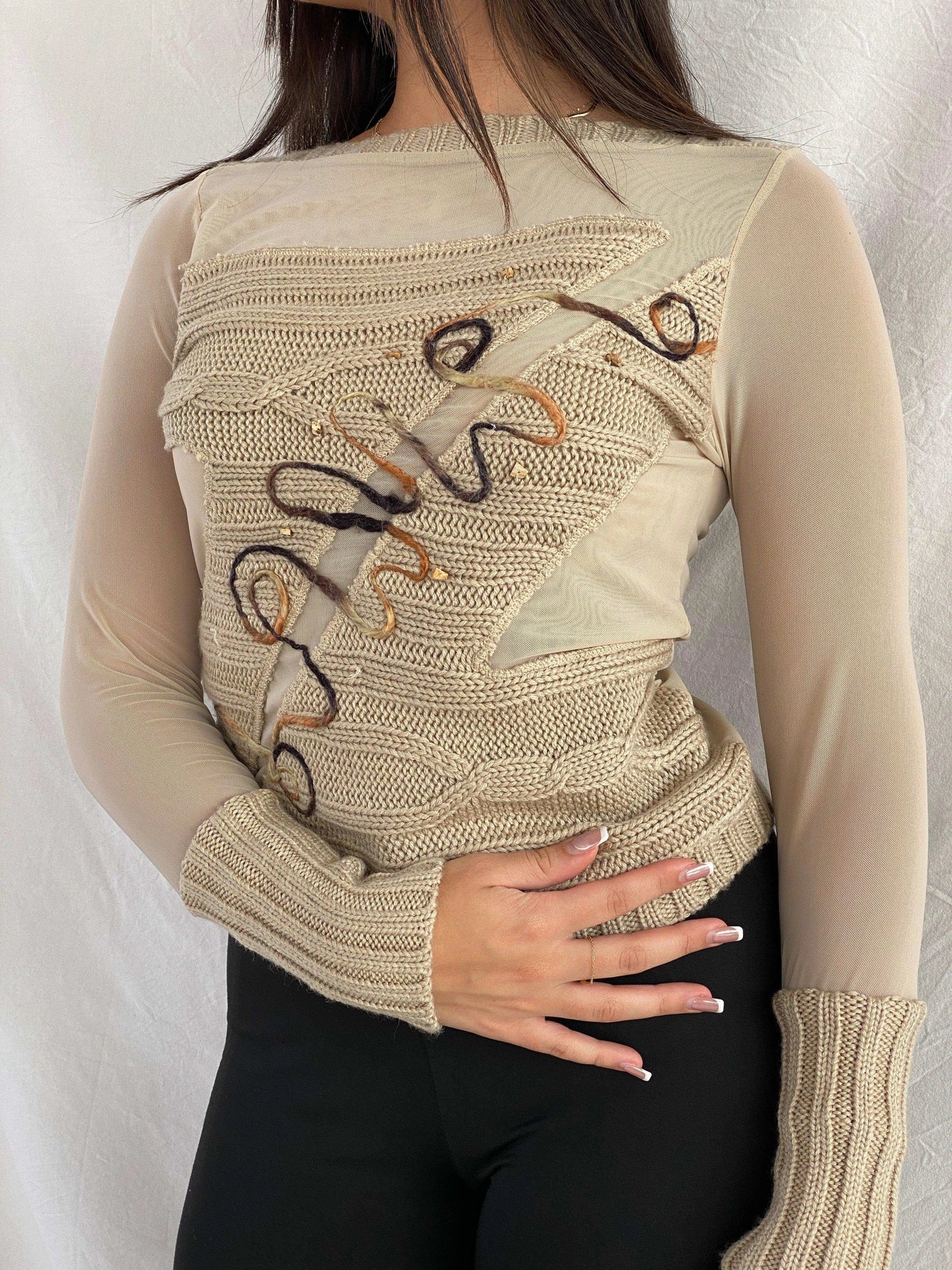 Vintage Intrama Italy Mesh Top - Balagan Vintage Full Sleeve Top 00s, 90s, full sleeve top, Rama